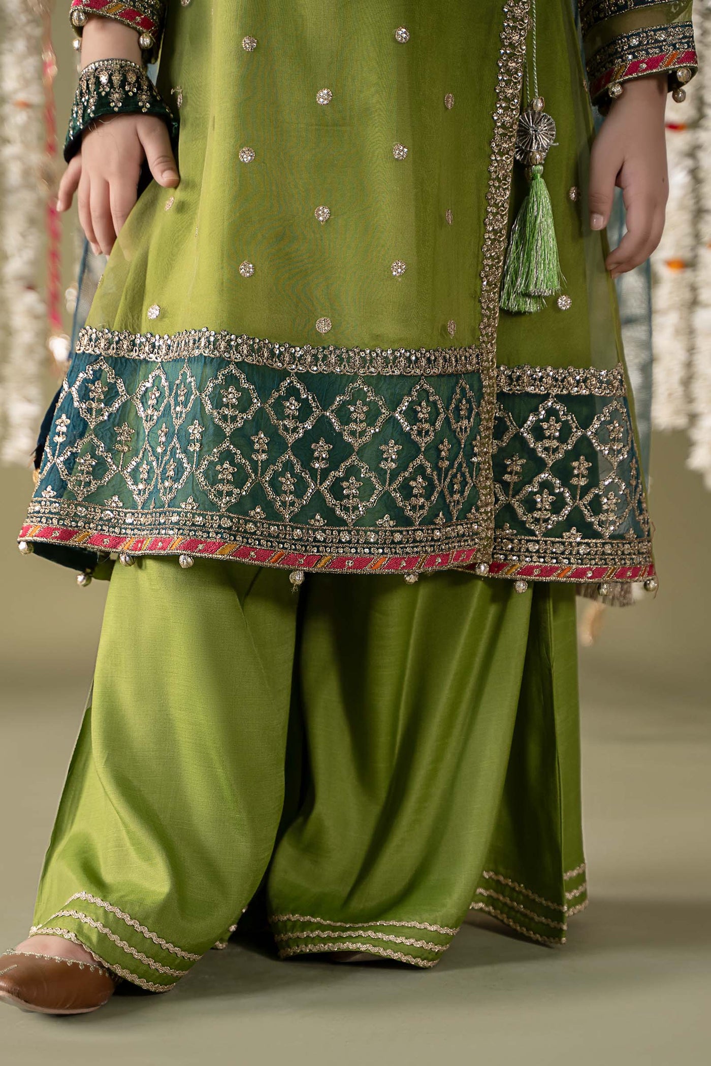 3 Piece Embroidered Organza Suit | MKS-EF25-21