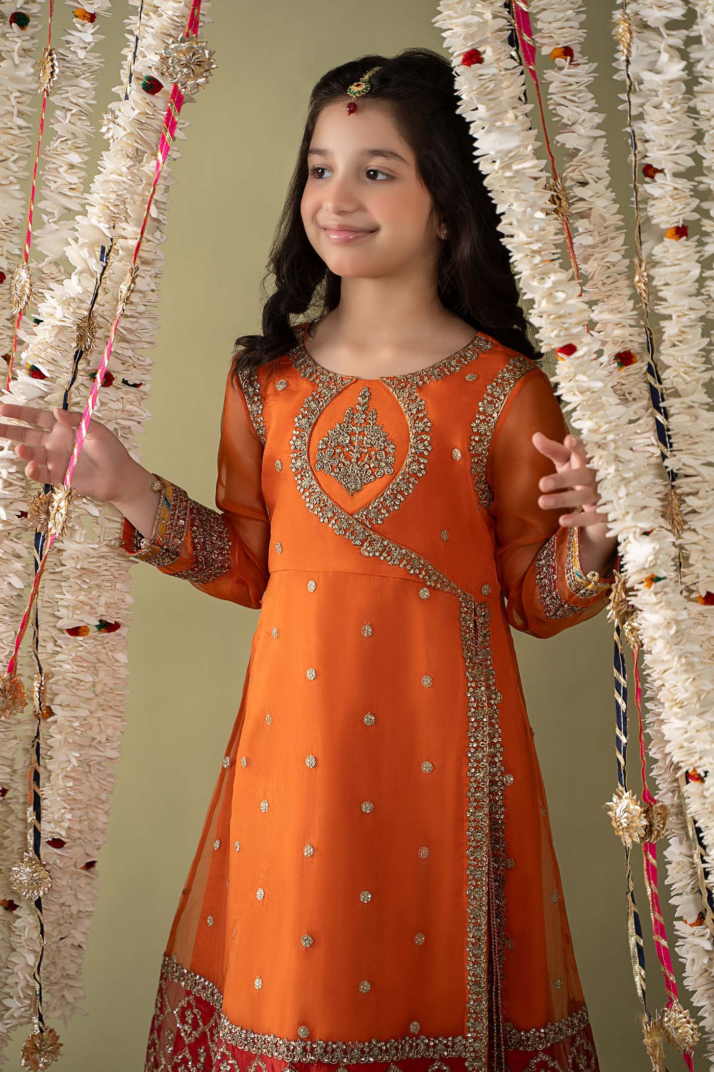 3 Piece Embroidered Organza Suit | MKS-EF25-21