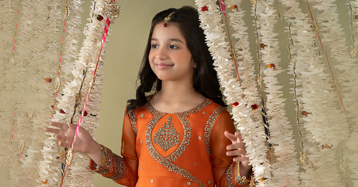 3 Piece Embroidered Organza Suit | MKS-EF25-21