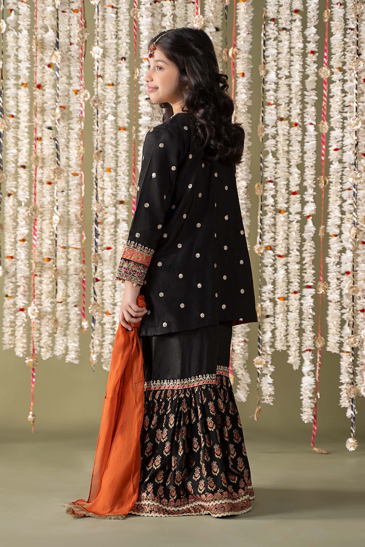 3 Piece Embroidered Raw Silk Suit | MKS-EF25-25