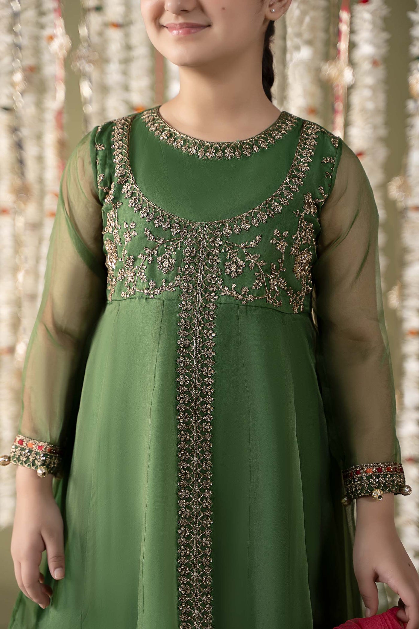 3 Piece Embroidered Organza Suit | MKS-EF25-32