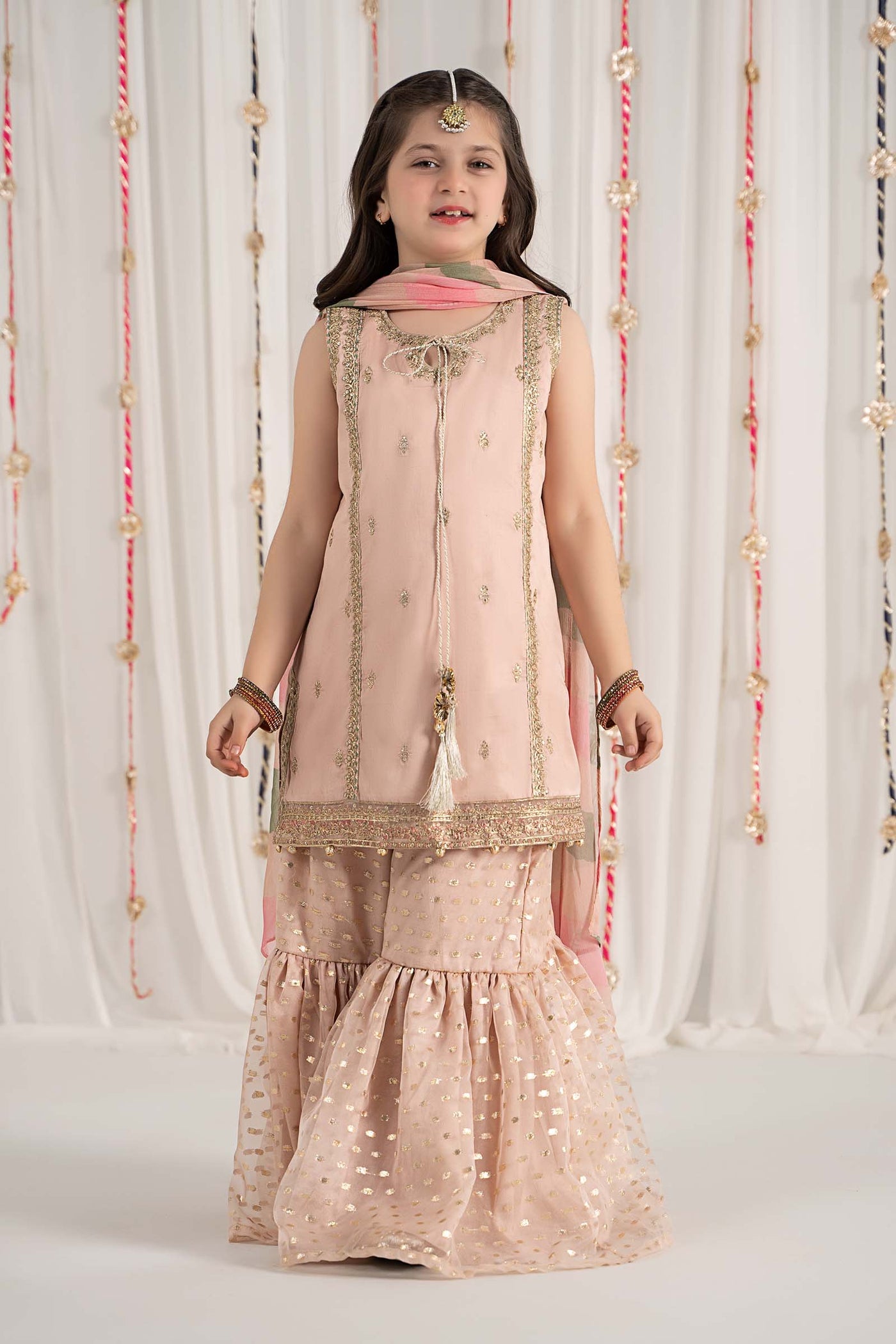 3 Piece Embroidered Cotton Satin Suit | MKS-EF25-35