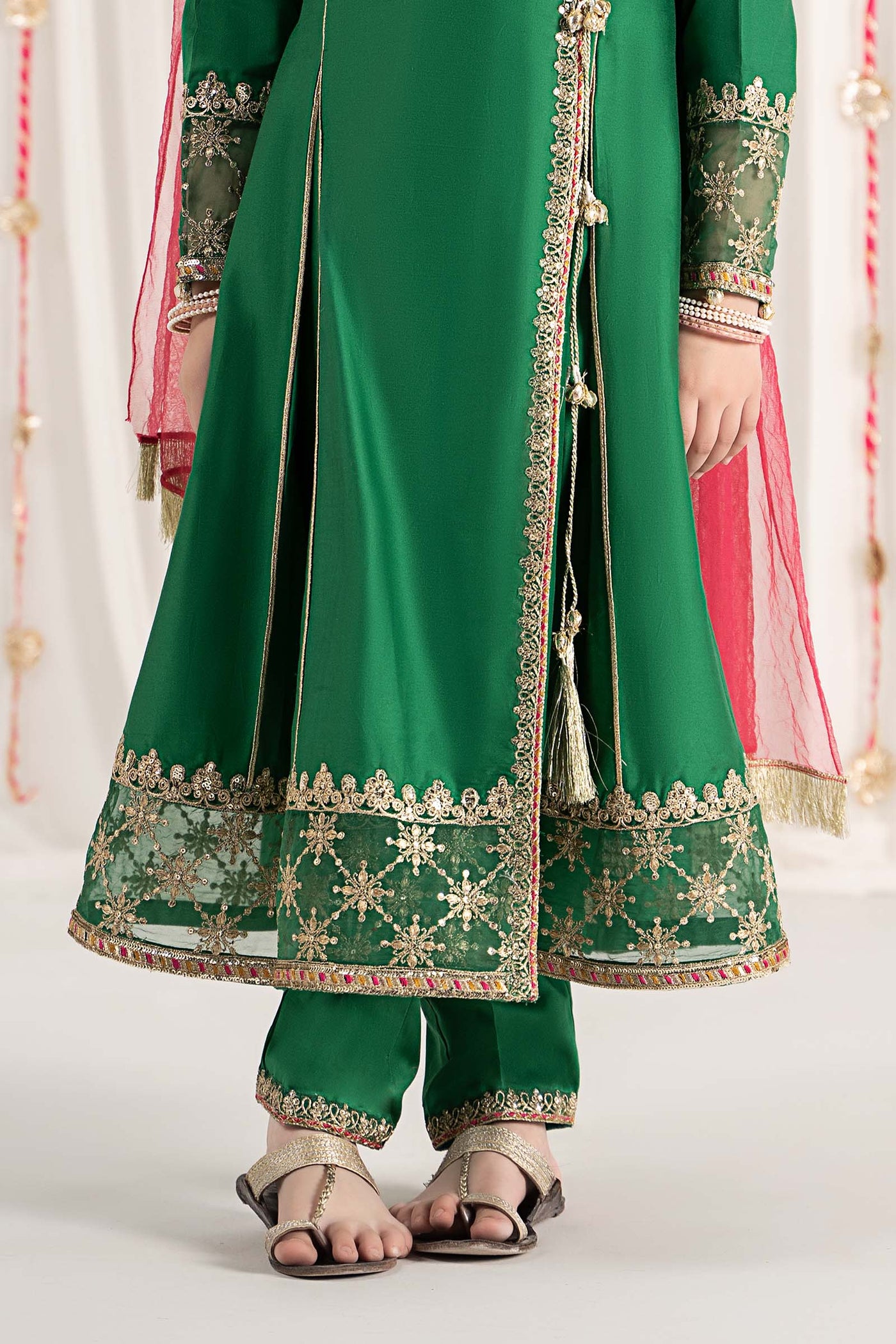 3 Piece Embroidered Cotton Satin Suit | MKS-EF25-41