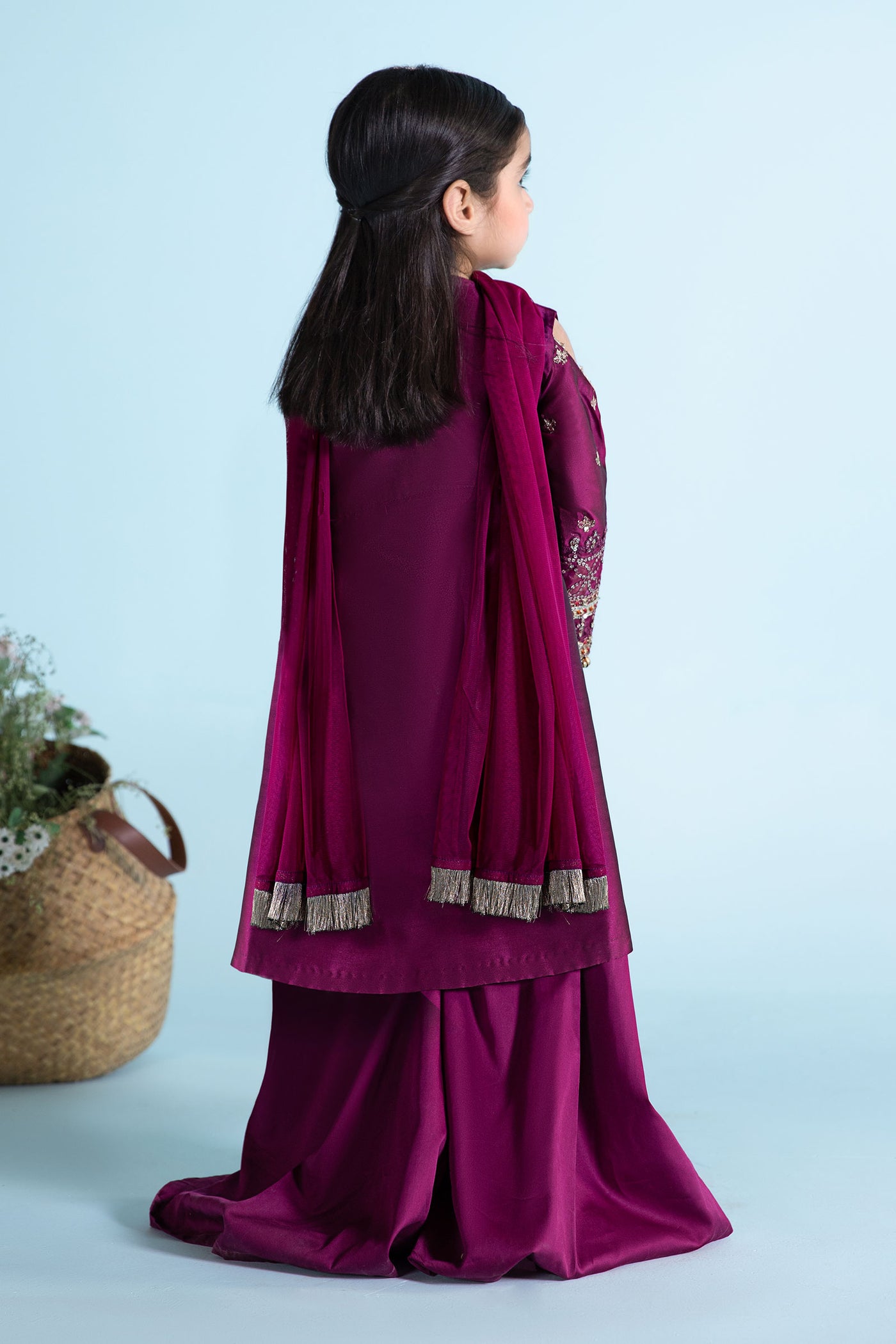 3 Piece Embroidered Cotton Silk Suit | MKS-EA24-13