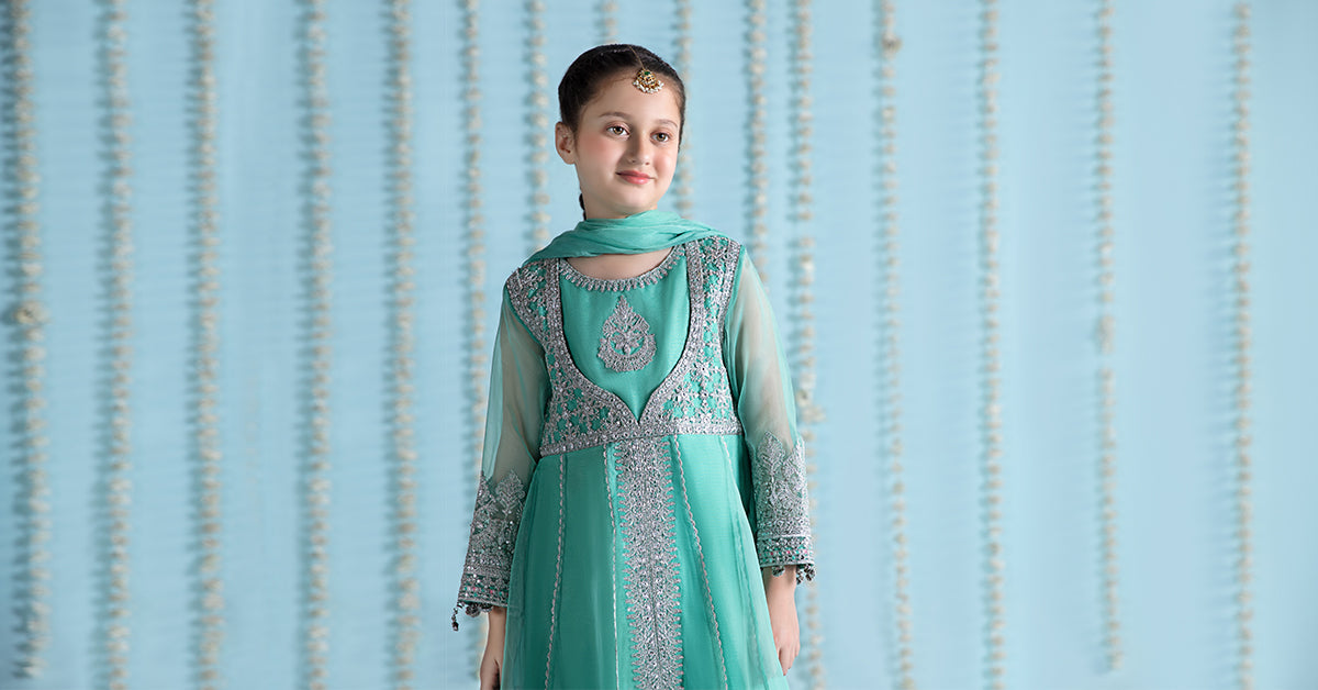 3 Piece Embroidered Organza Suit | MKS-EA24-31