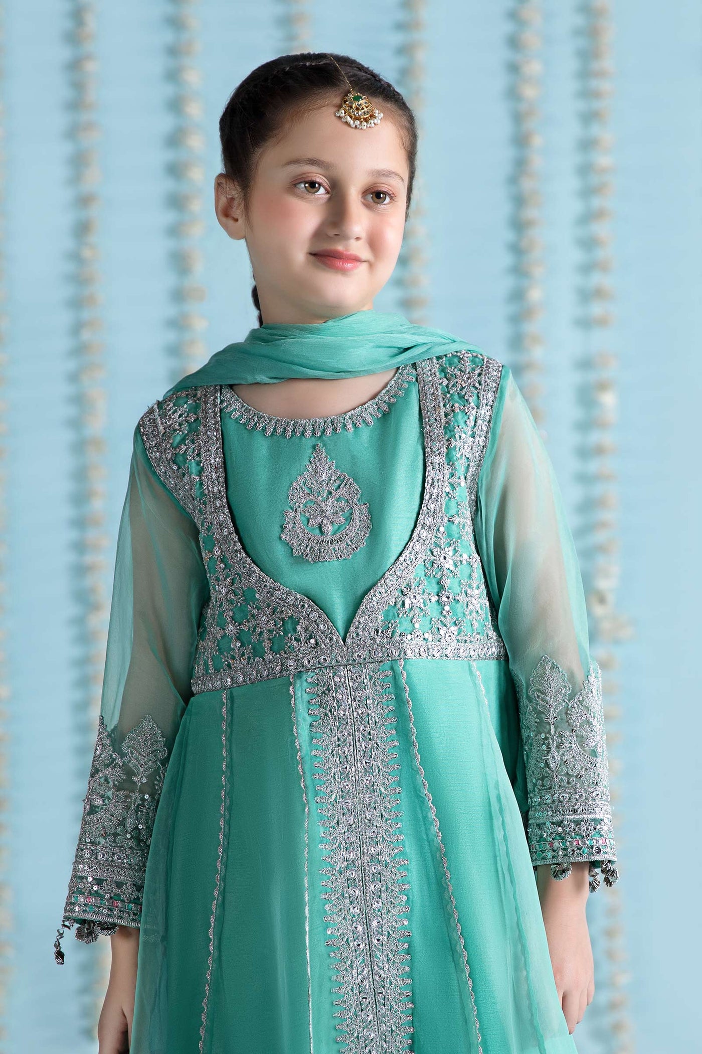 3 Piece Embroidered Organza Suit | MKS-EA24-31