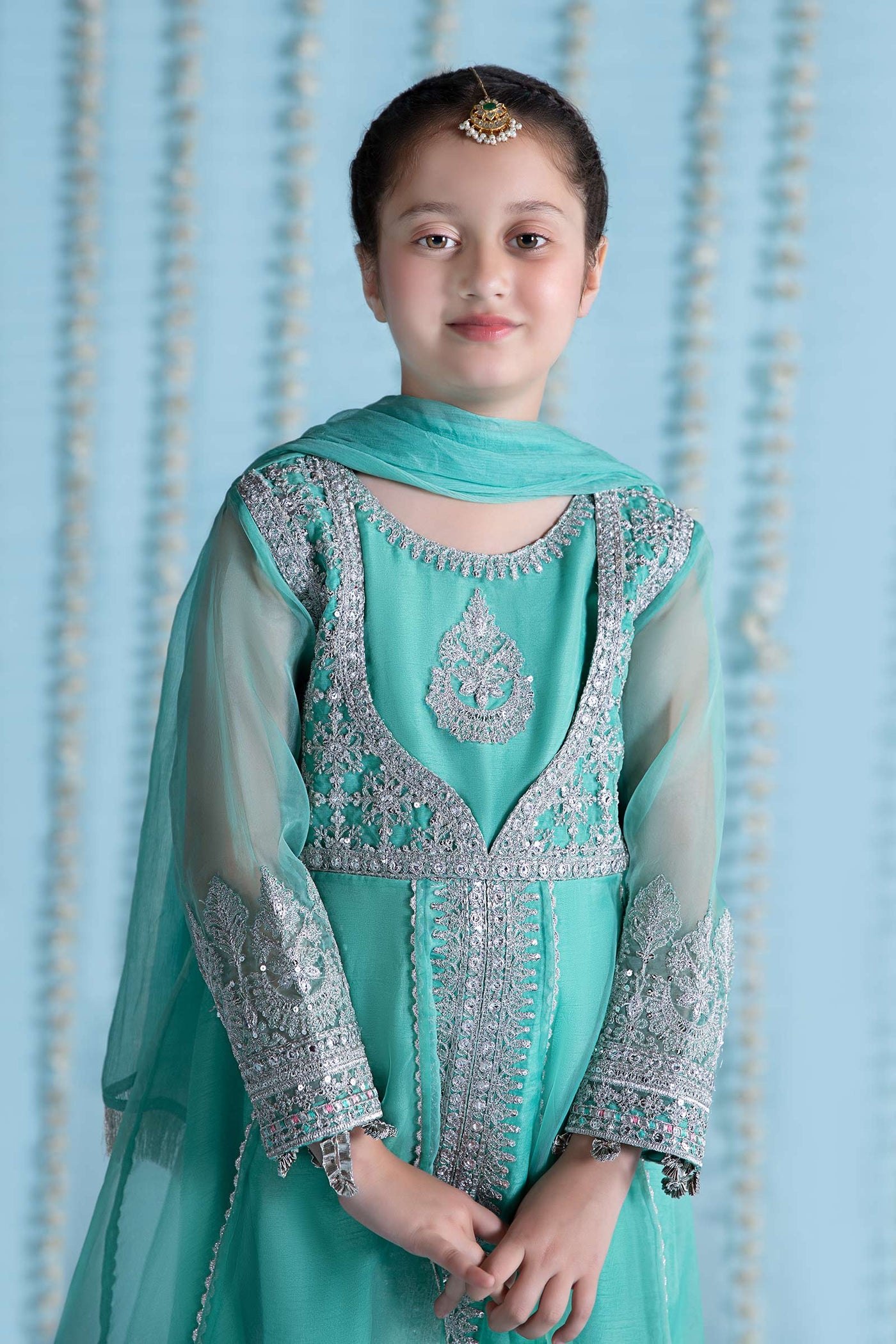 3 Piece Embroidered Organza Suit | MKS-EA24-31