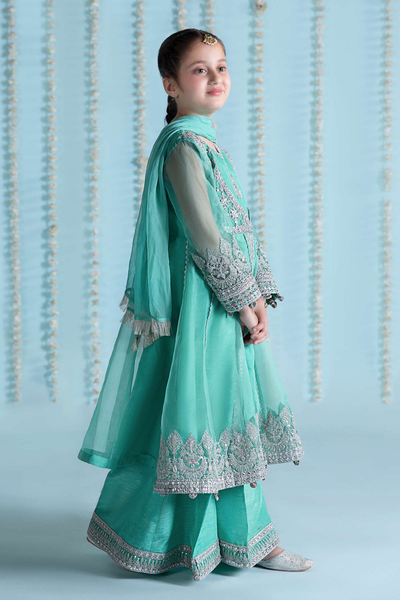 3 Piece Embroidered Organza Suit | MKS-EA24-31