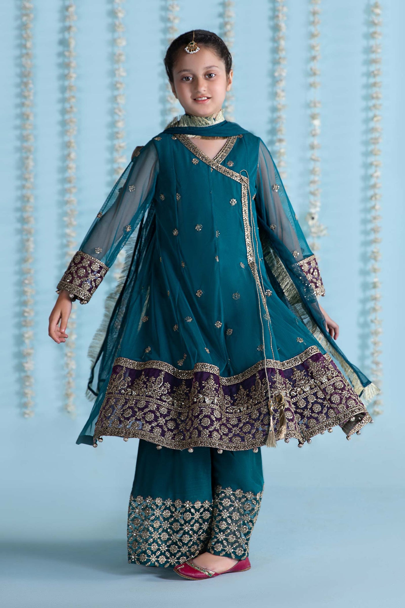 3 Piece Embroidered Net Suit | MKS-EA24-36