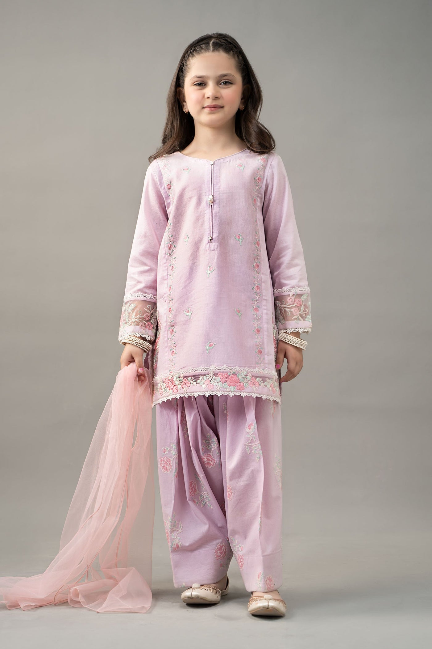 3 Piece Embroidered Dobby Lawn Suit | MKD-EF25-52