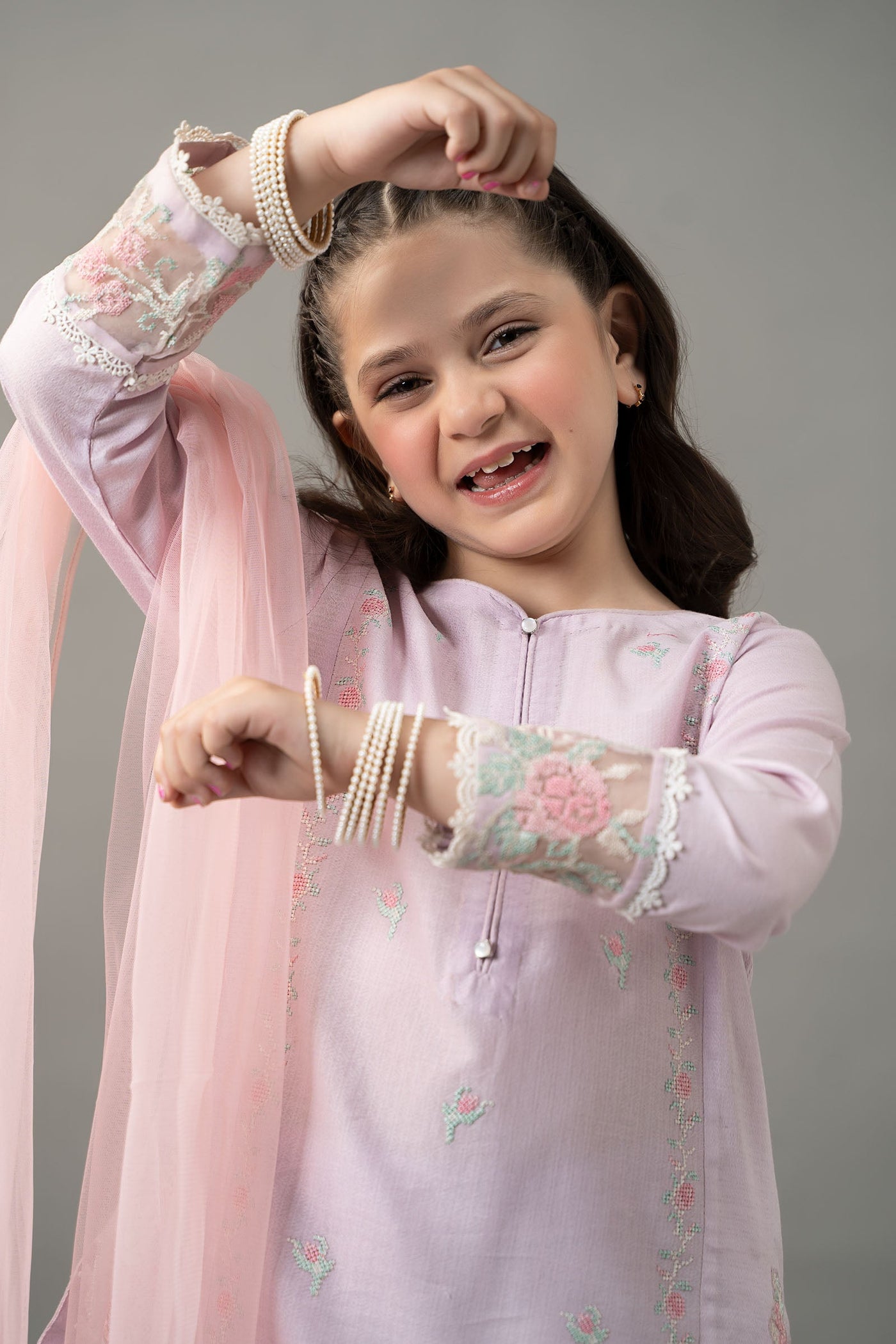 3 Piece Embroidered Dobby Lawn Suit | MKD-EF25-52