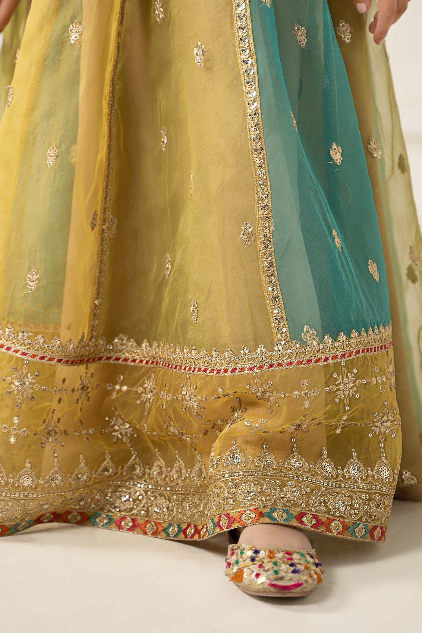 3 Piece Embroidered Raw Silk Suit | MKS-EF25-29