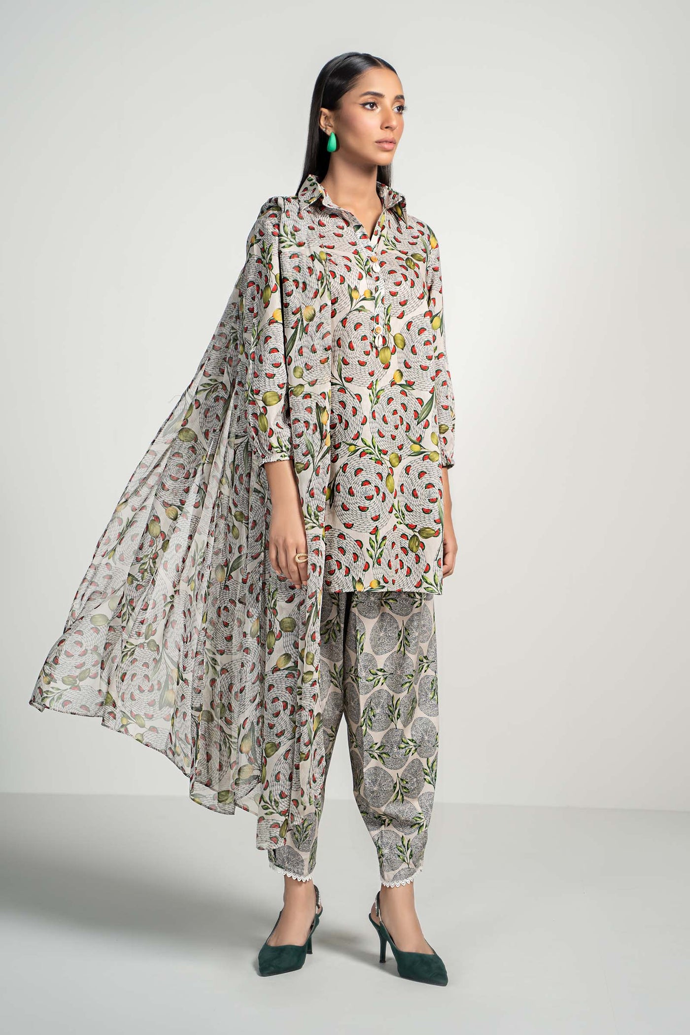 3 Piece Printed Lawn Suit | PS-PF24-01