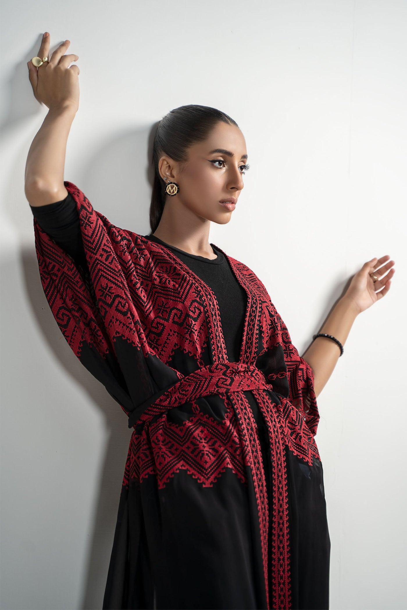 Embroidered Georgette Kaftan | PS-PF24-15