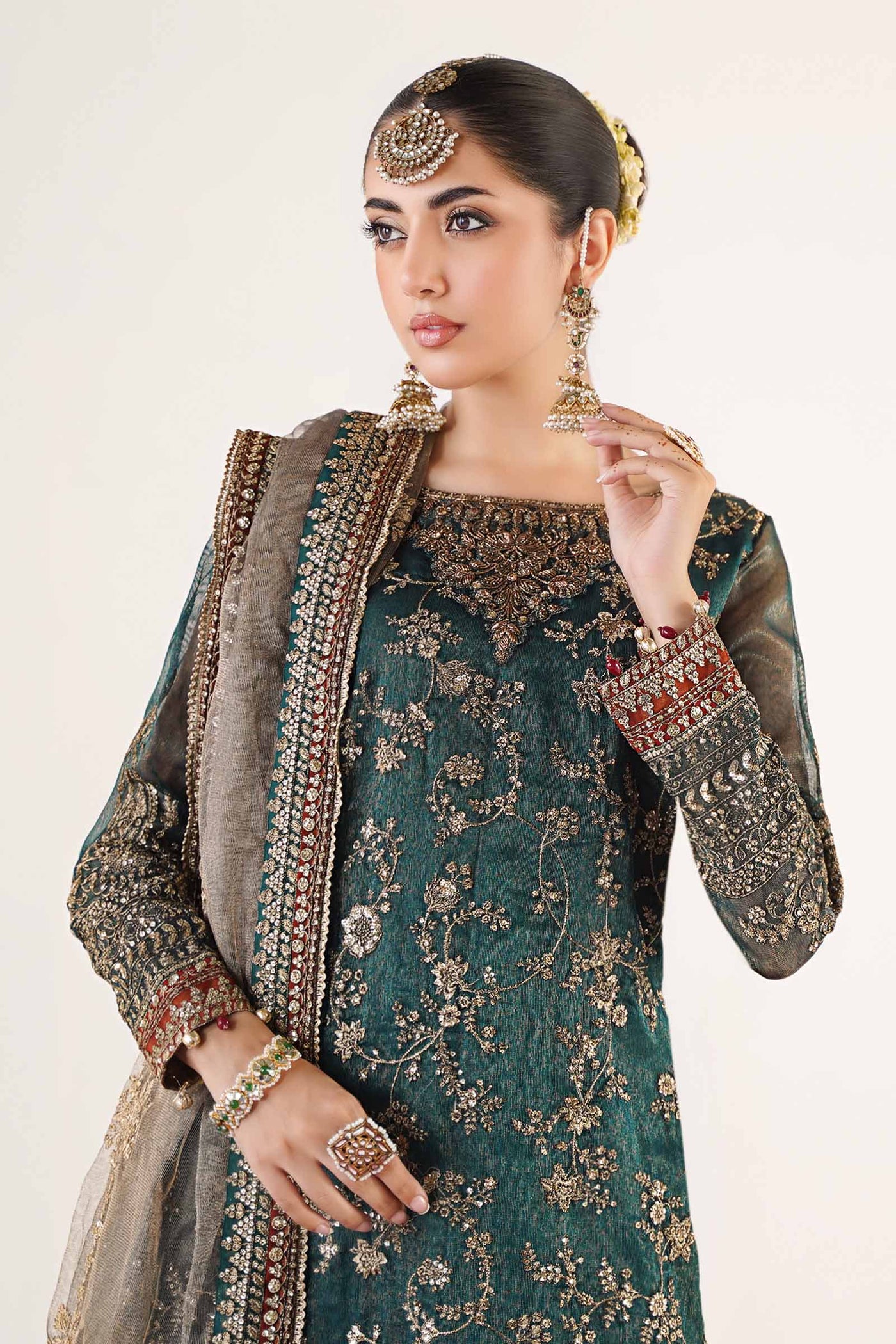 3 Piece Embroidered Organza Suit | SF-EA24-07