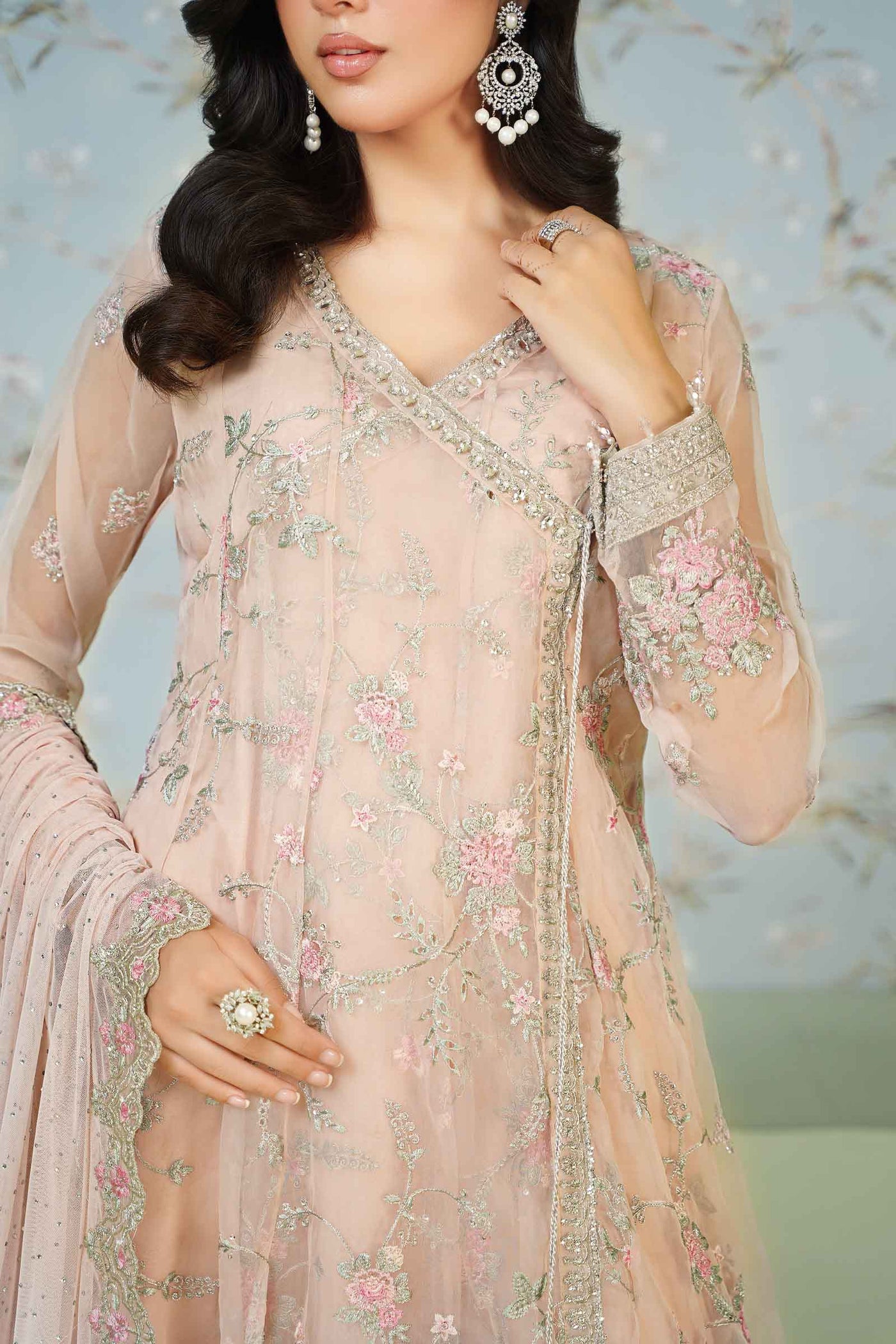 3 Piece Embroidered Organza Suit | SF-EA24-20