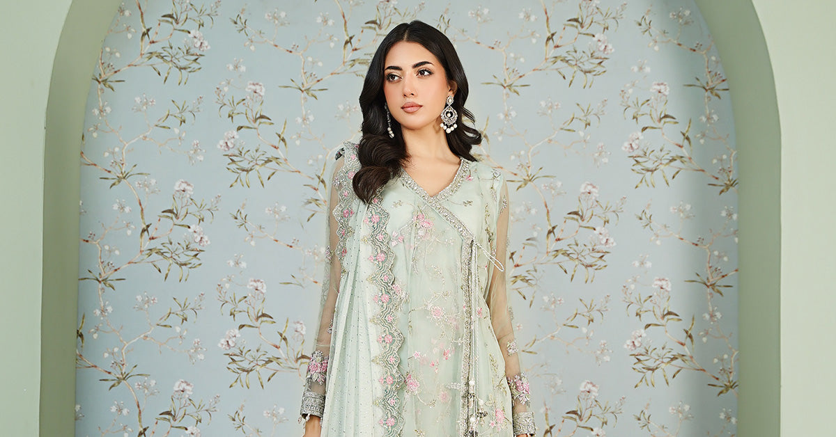 3 Piece Embroidered Organza Suit | SF-EA24-20