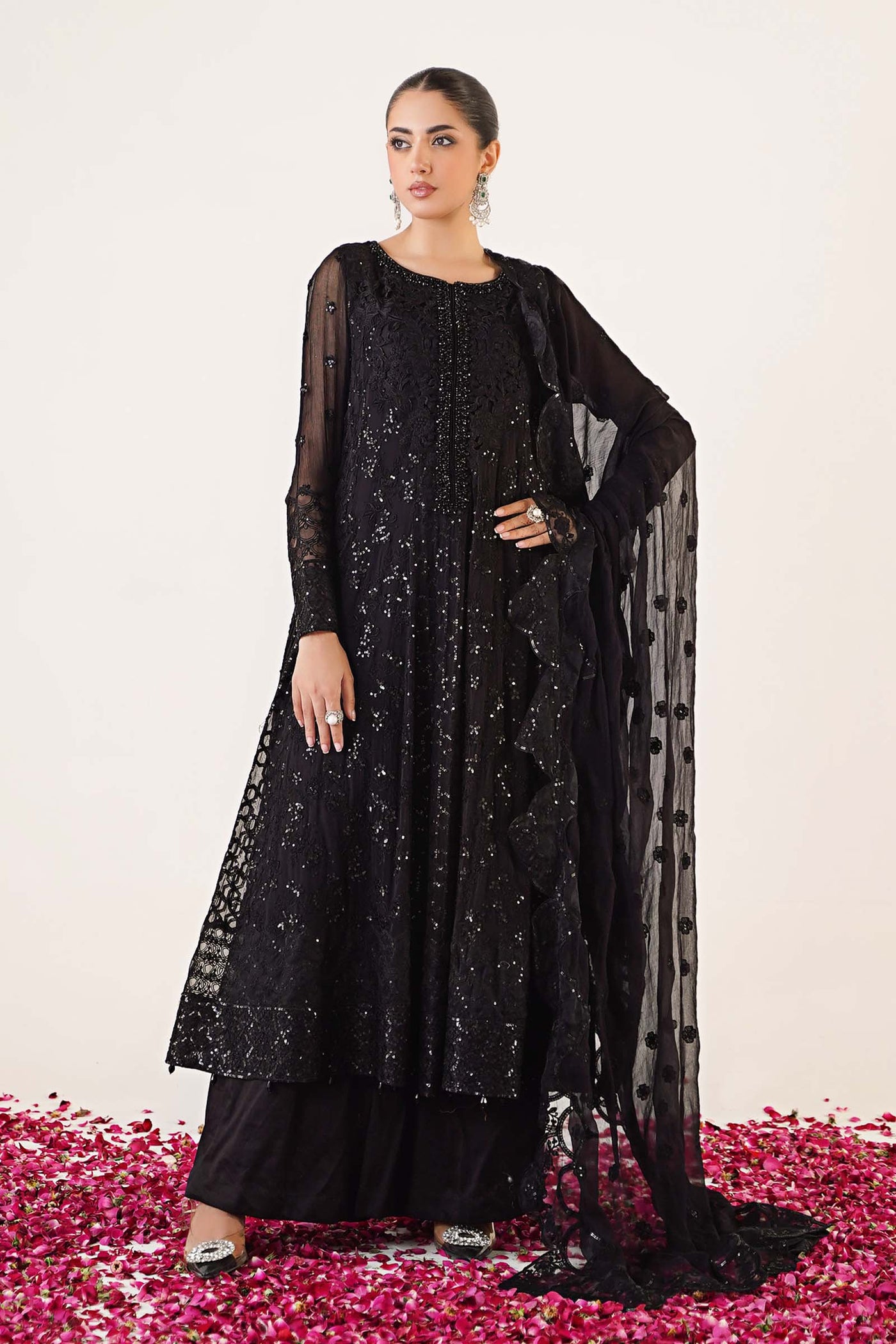 3 Piece Embroidered Chiffon Suit | SF-EA24-12