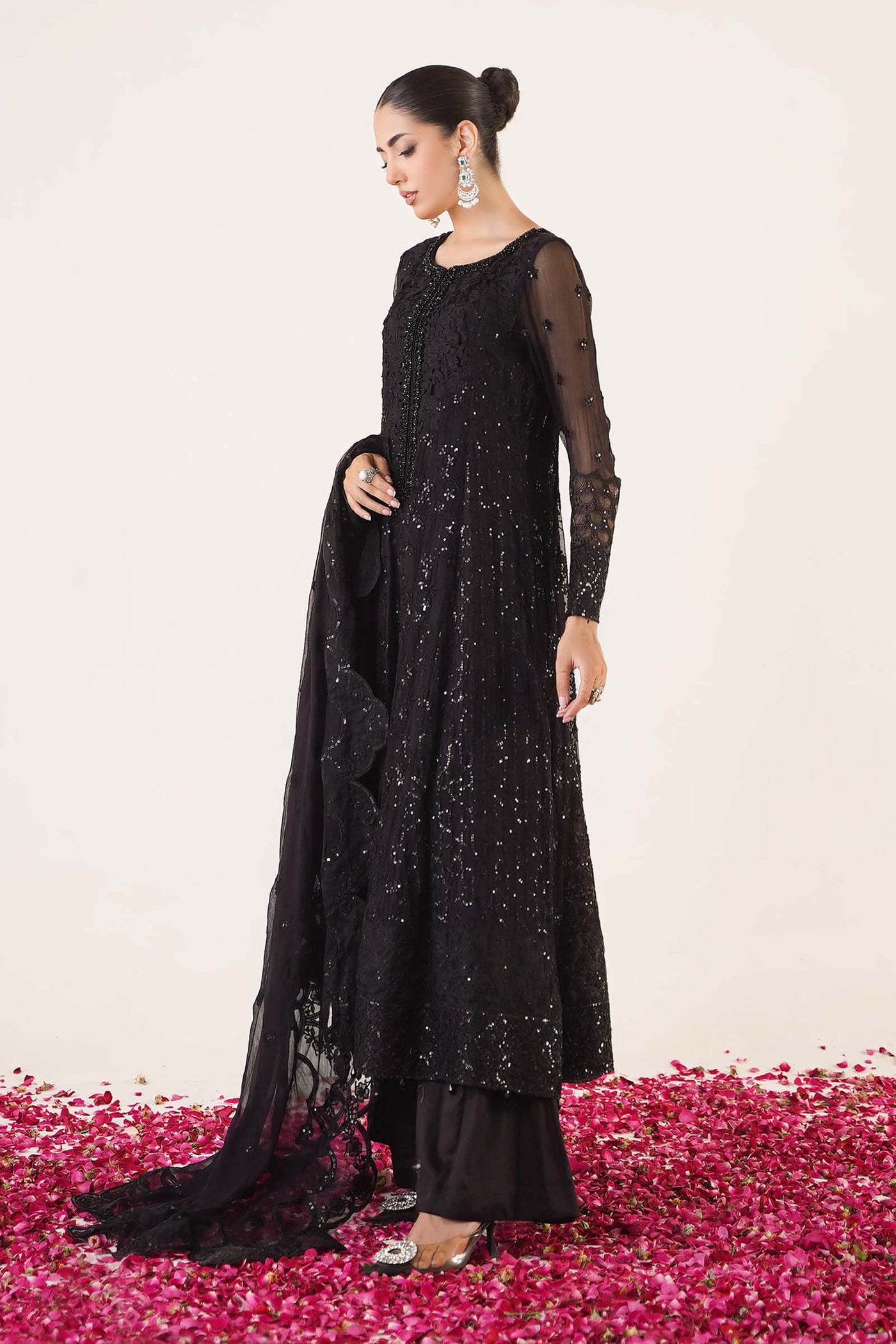 3 Piece Embroidered Chiffon Suit | SF-EA24-12