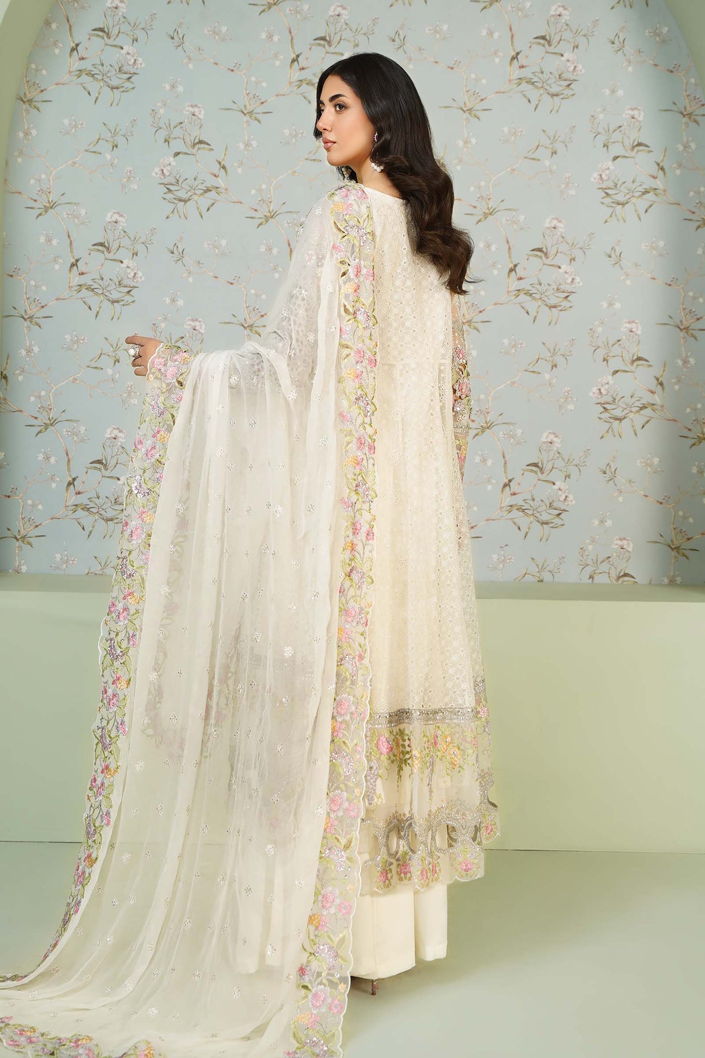 3 Piece Embroidered Organza Suit | SF-EA24-16