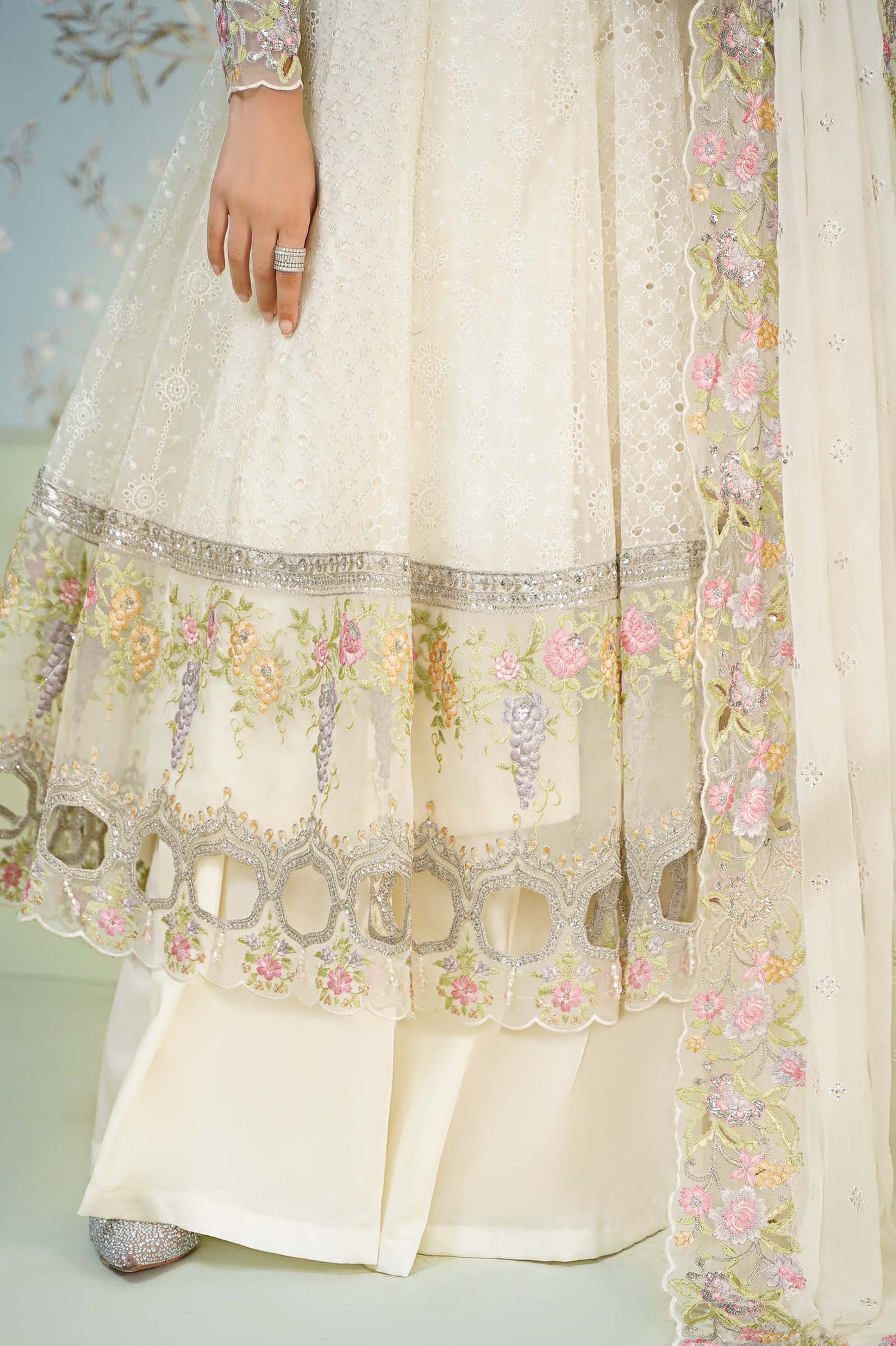 3 Piece Embroidered Organza Suit | SF-EA24-16