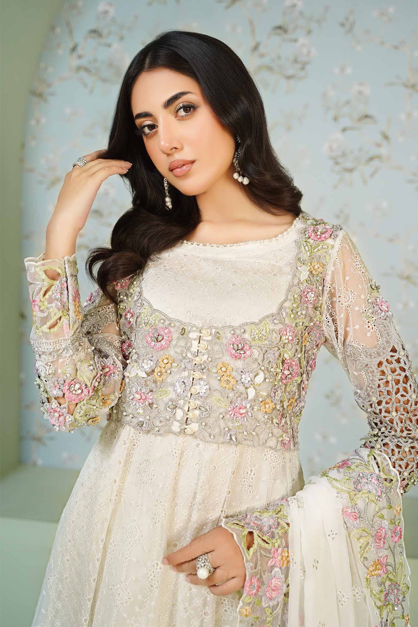 3 Piece Embroidered Organza Suit | SF-EA24-16