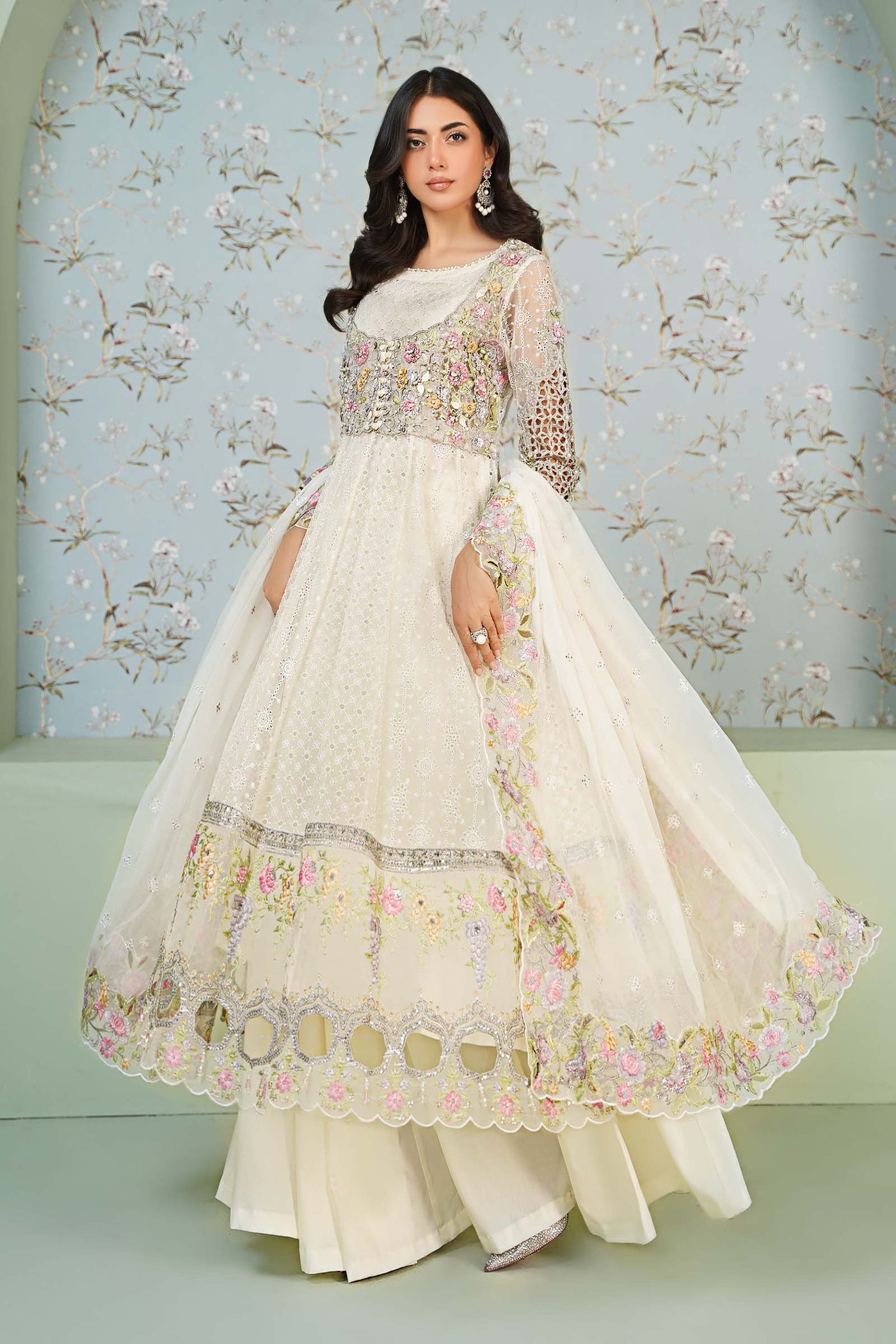 3 Piece Embroidered Organza Suit | SF-EA24-16