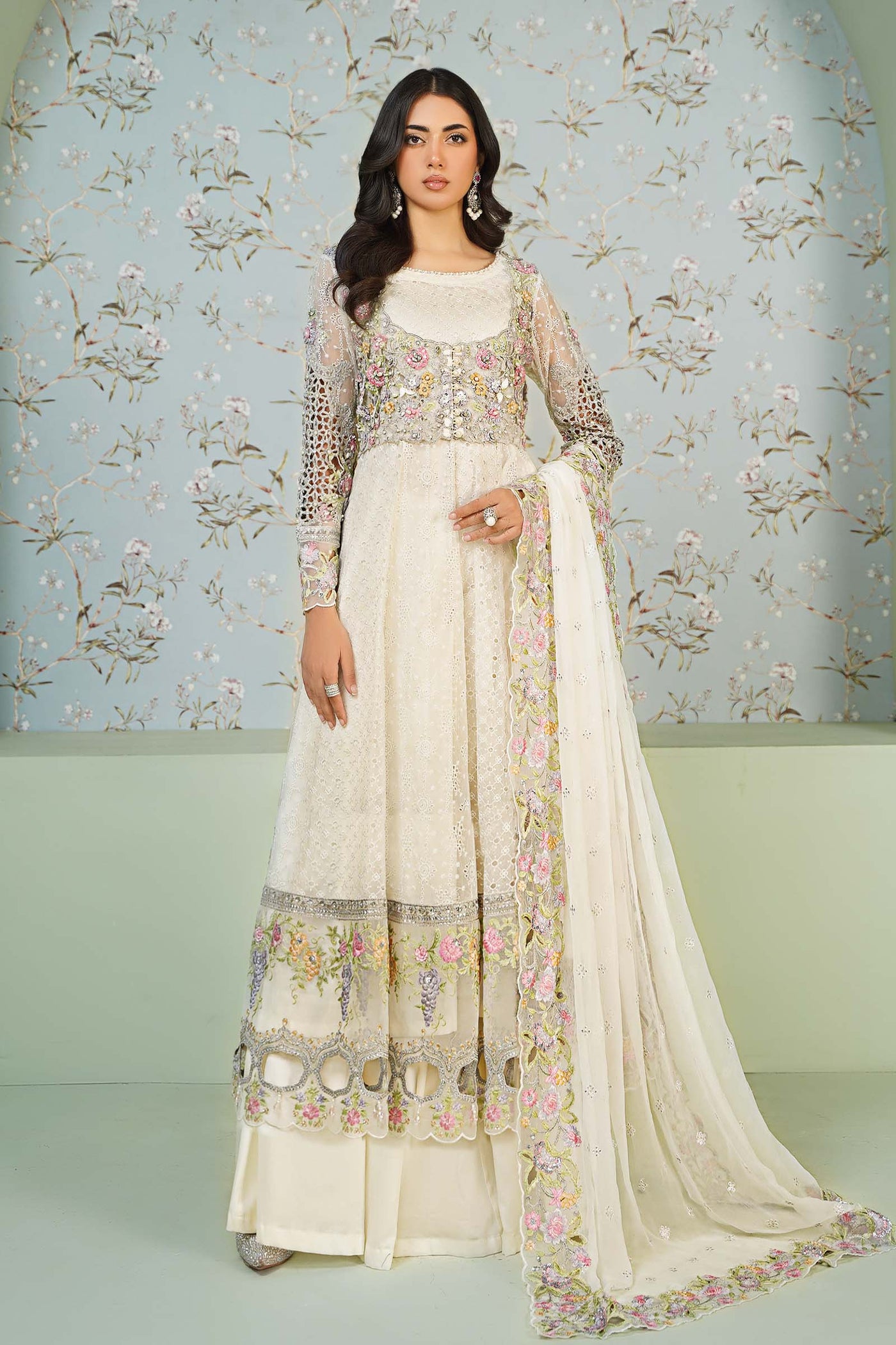 3 Piece Embroidered Organza Suit | SF-EA24-16