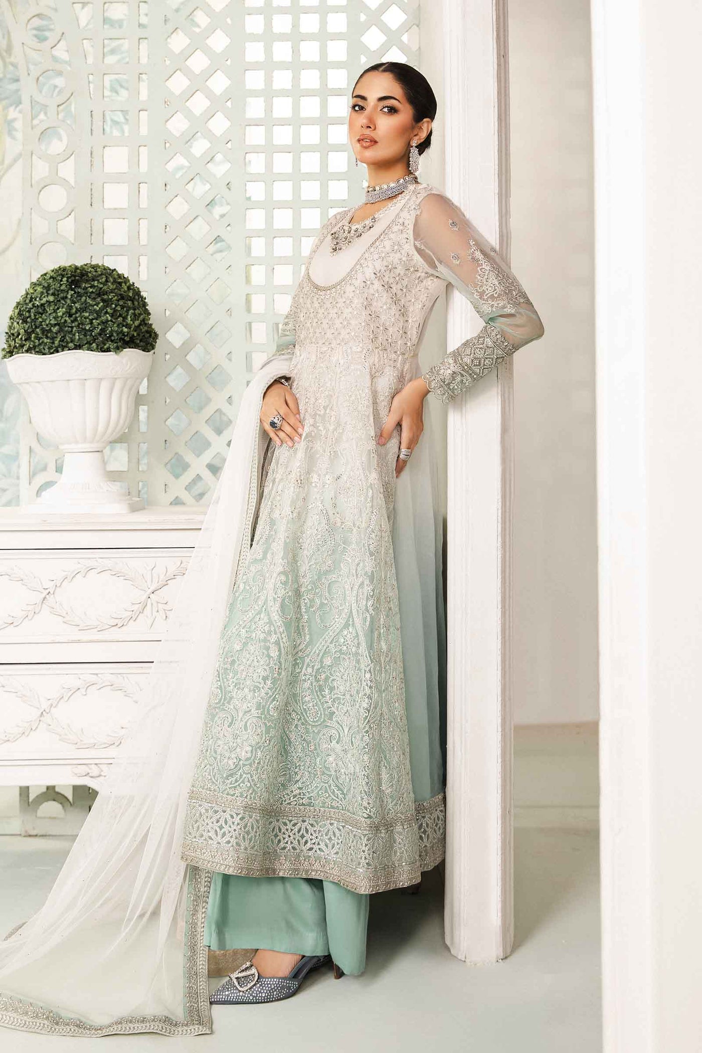 3 Piece Embroidered Organza Suit | SF-EA24-18