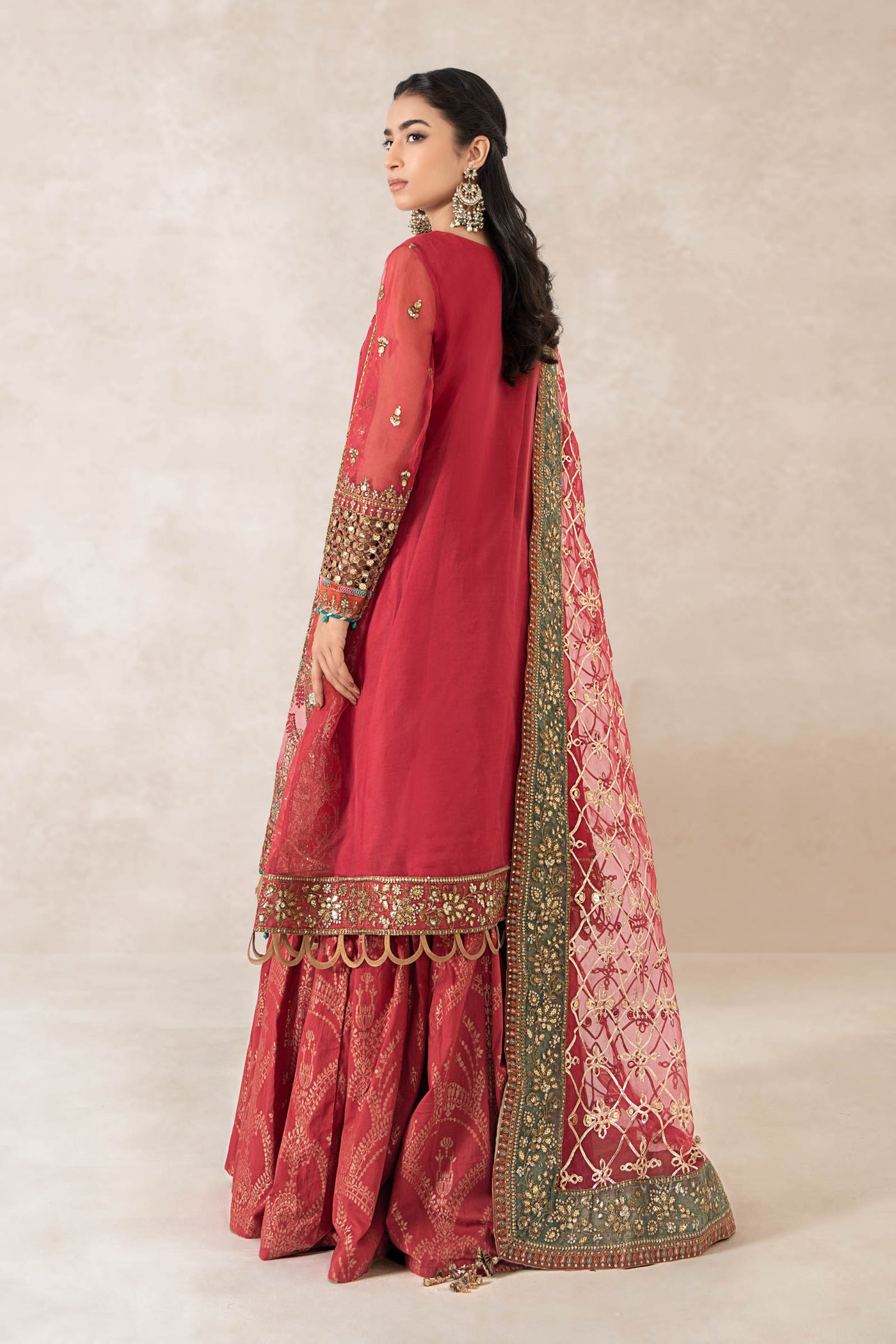 3 Piece Embroidered Organza Suit | SF-EA24-28