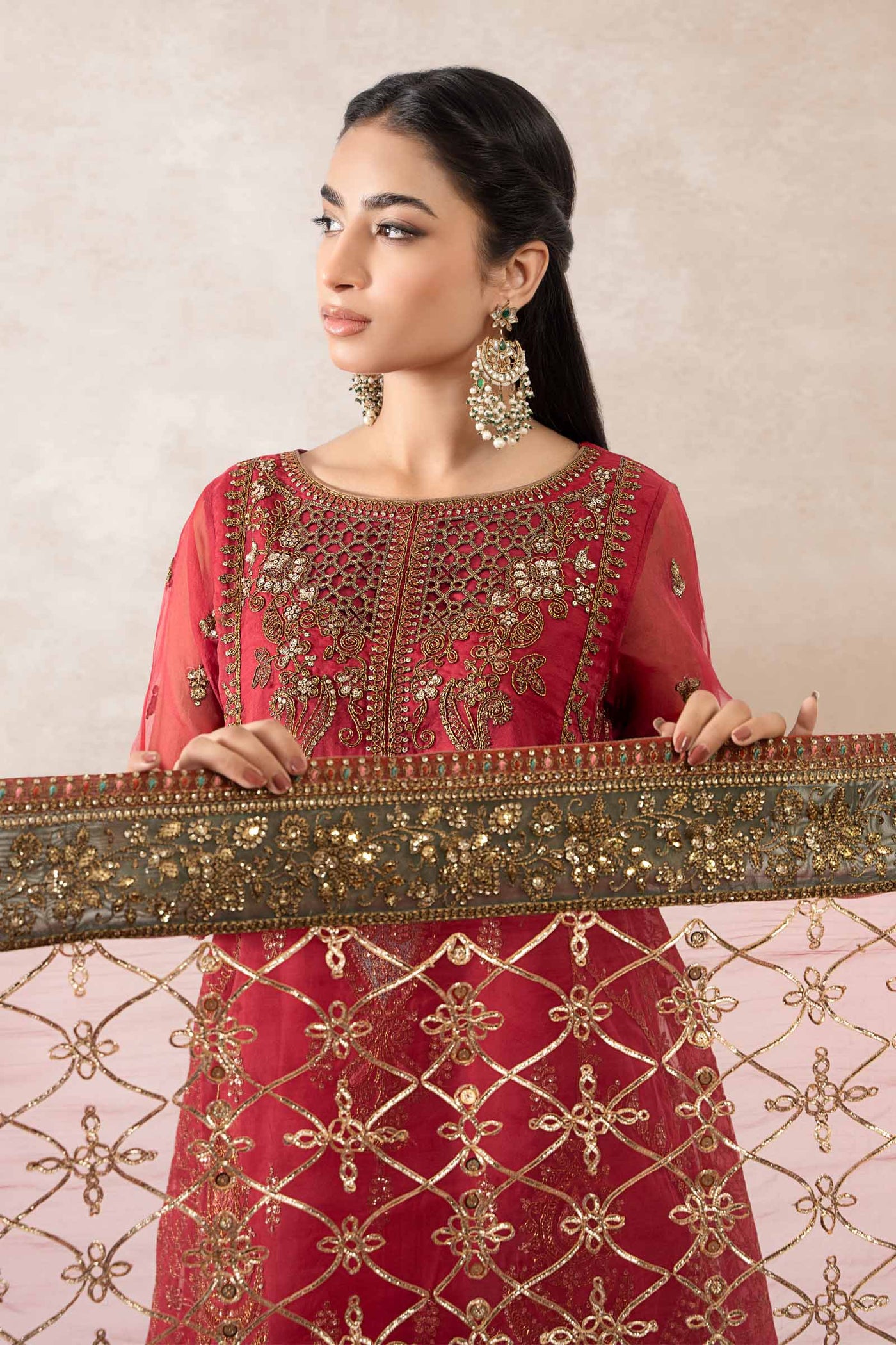 3 Piece Embroidered Organza Suit | SF-EA24-28