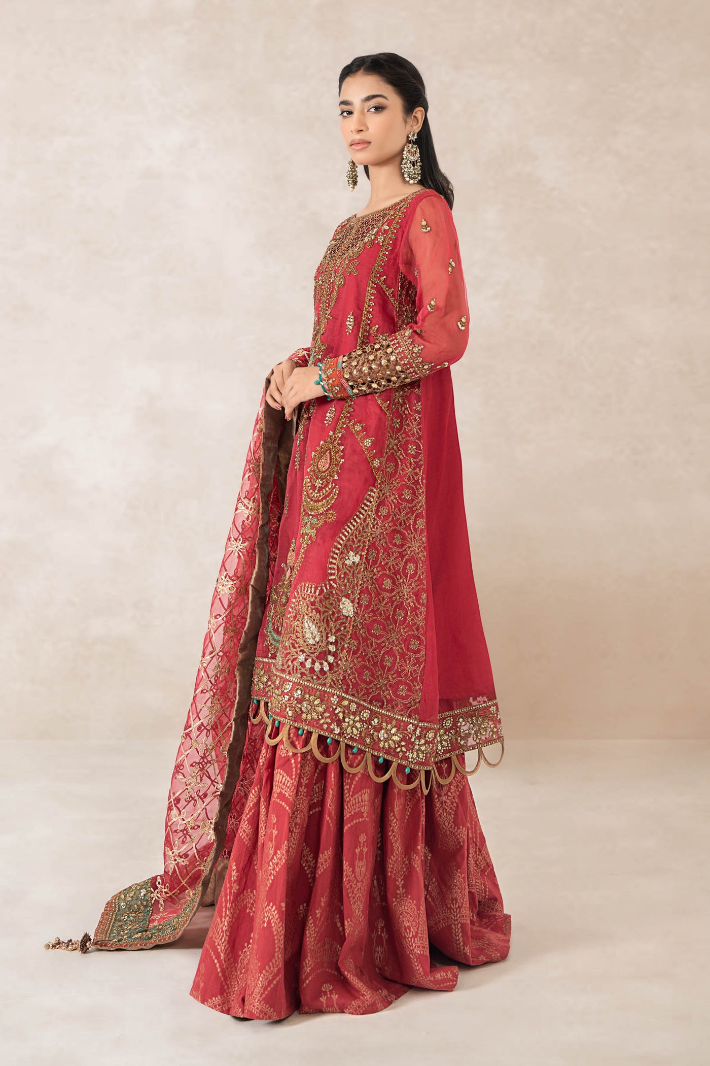 3 Piece Embroidered Organza Suit | SF-EA24-28