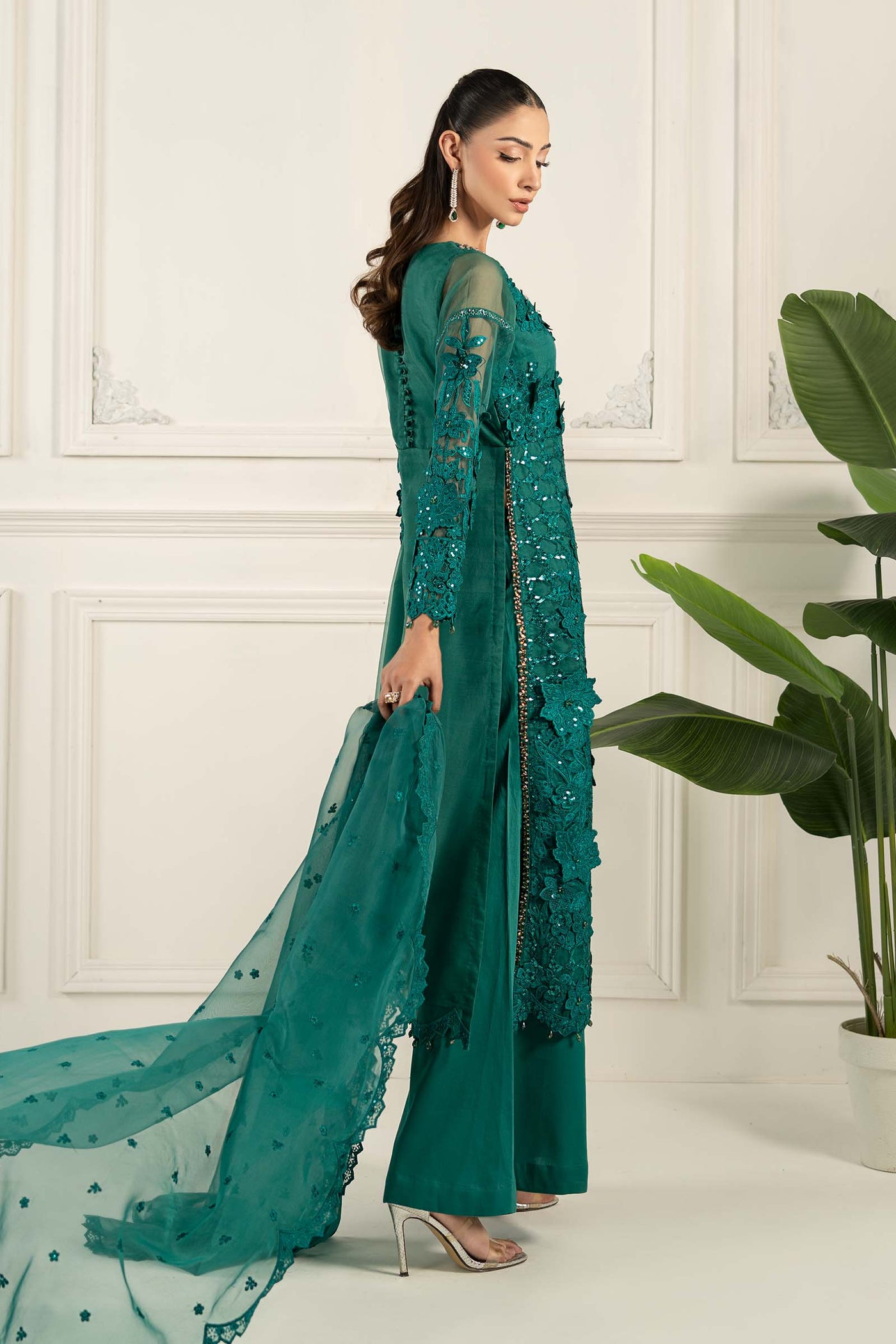 3 Piece Embroidered Organza Suit | SF-EF25-04