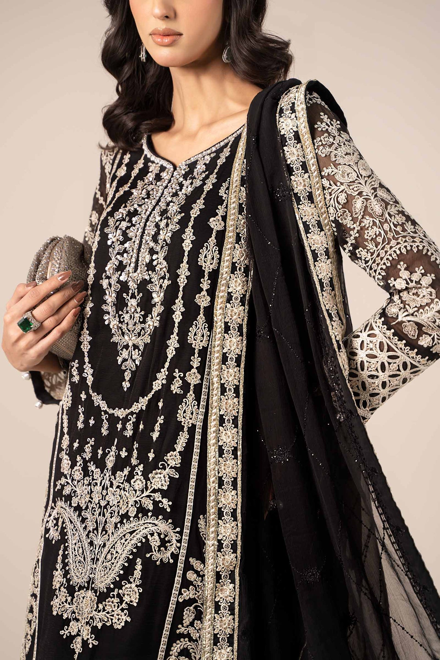 3 Piece Embroidered Chiffon Suit | SF-EF25-20