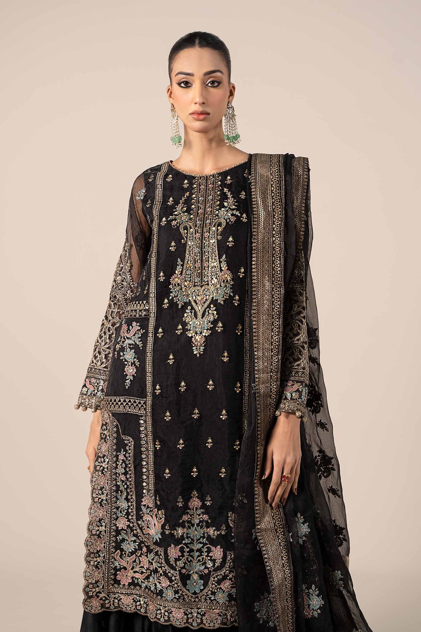 3 Piece Embroidered Organza Suit | SF-EF25-24