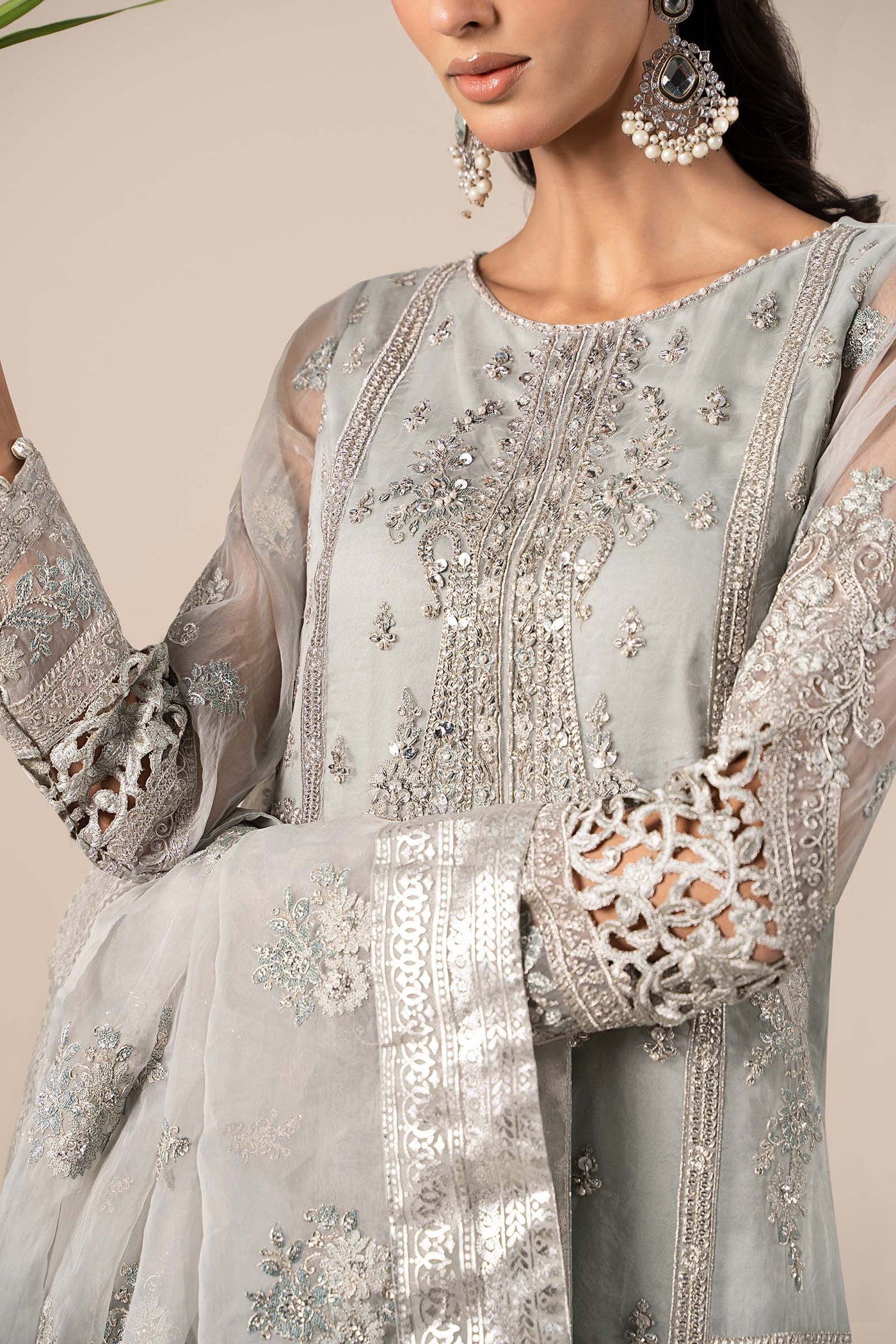 3 Piece Embroidered Organza Suit | SF-EF25-24