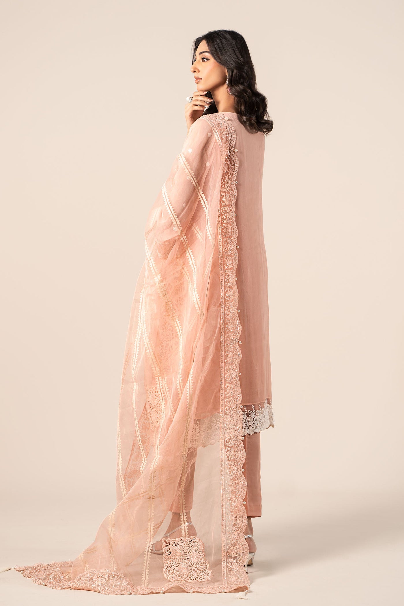 3 Piece Embroidered Chiffon Suit | SF-EF25-34