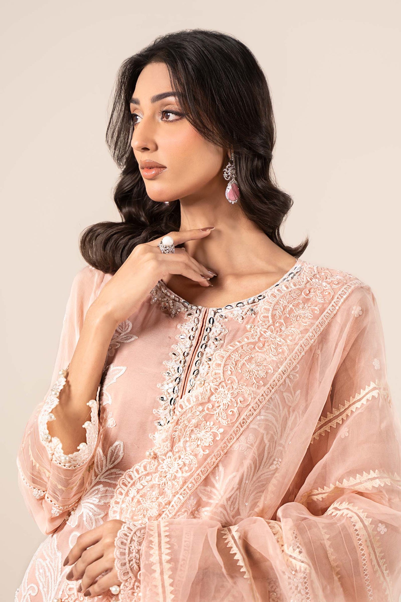 3 Piece Embroidered Chiffon Suit | SF-EF25-34