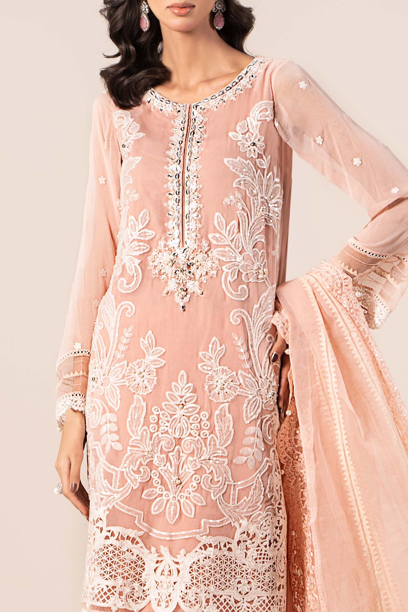 3 Piece Embroidered Chiffon Suit | SF-EF25-34