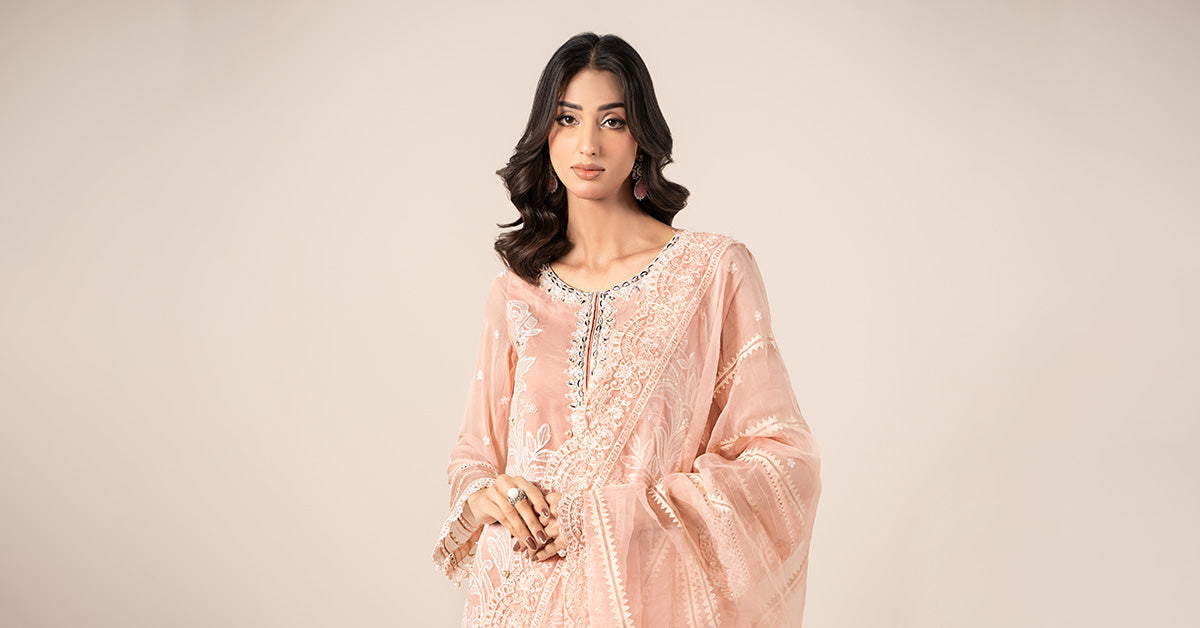 3 Piece Embroidered Chiffon Suit | SF-EF25-34