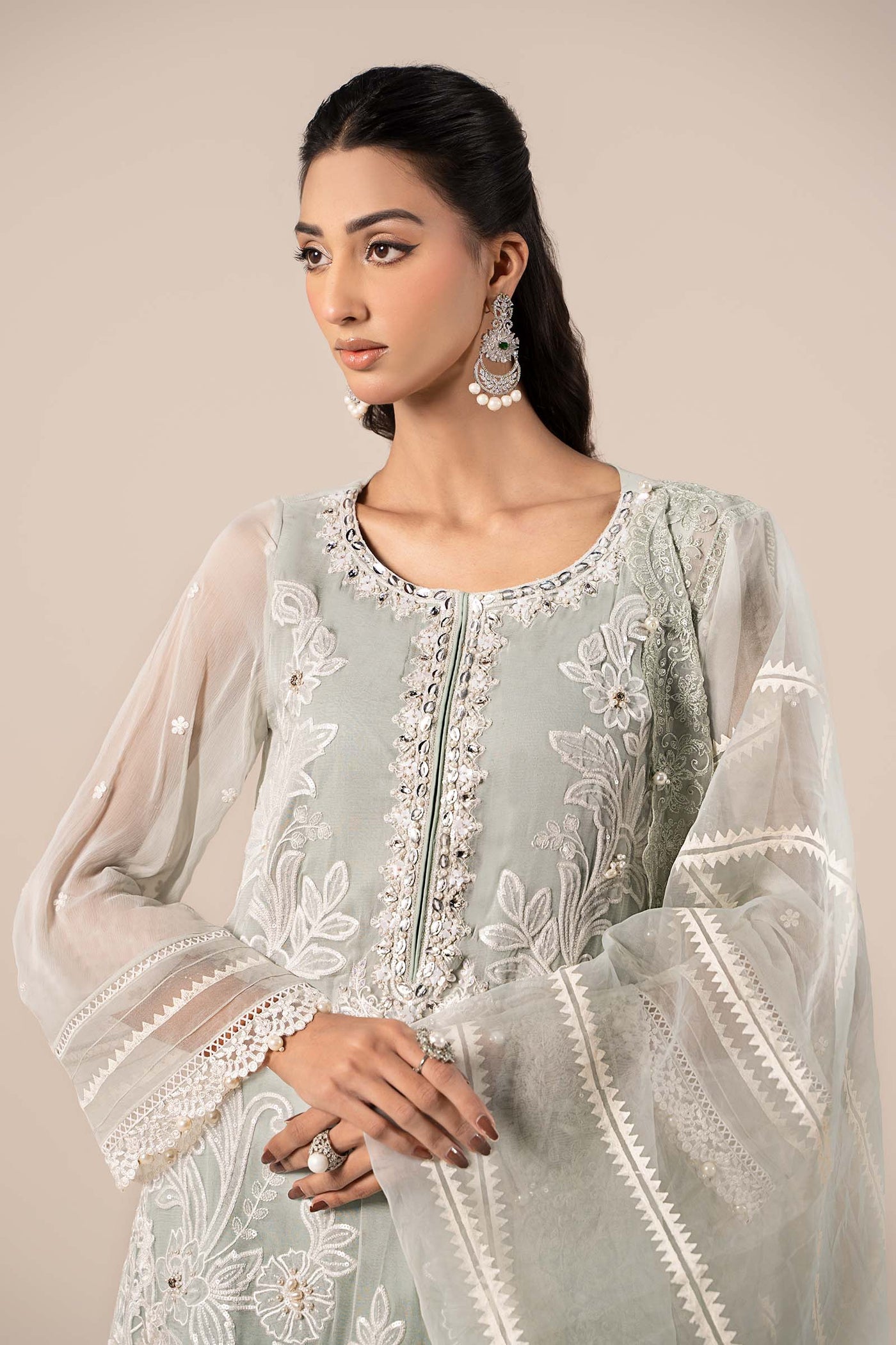 3 Piece Embroidered Chiffon Suit | SF-EF25-34