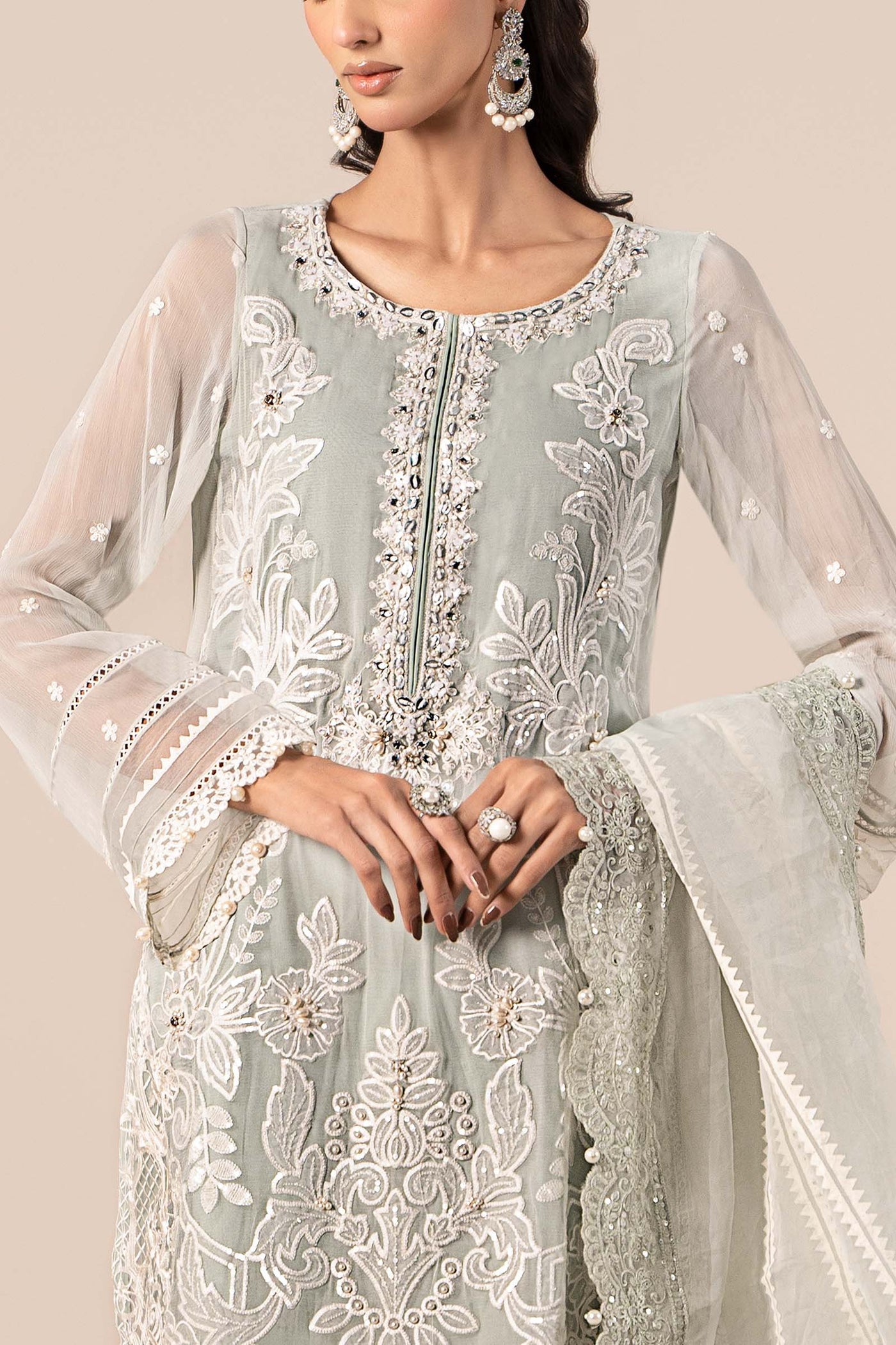 3 Piece Embroidered Chiffon Suit | SF-EF25-34