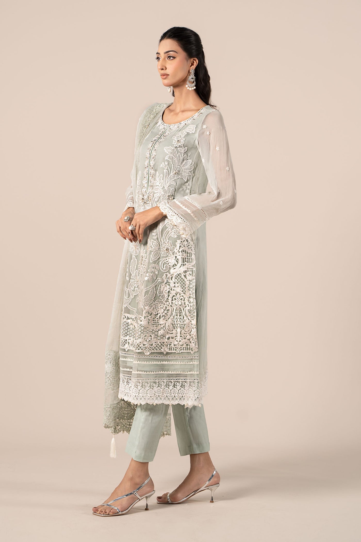 3 Piece Embroidered Chiffon Suit | SF-EF25-34