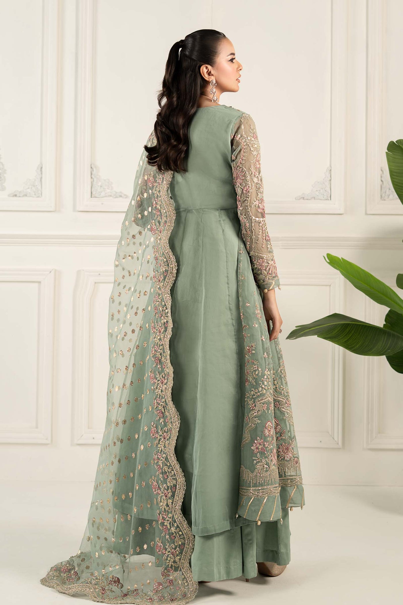 3 Piece Embroidered Organza Suit | SF-EF25-40