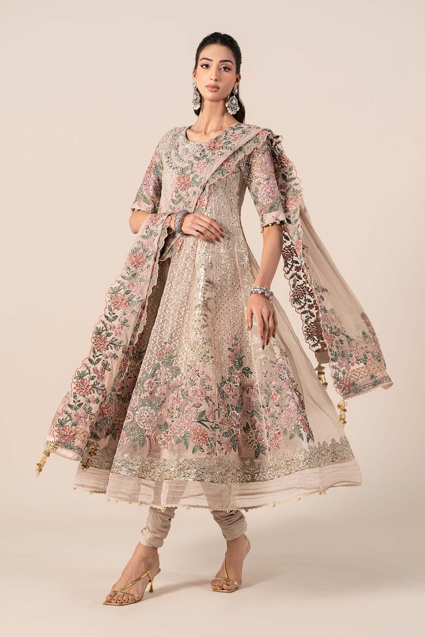 3 Piece Embroidered Organza Suit | SF-EF25-42