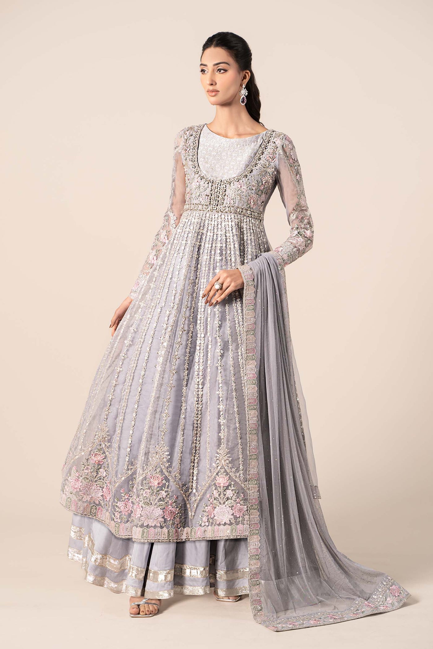 3 Piece Embroidered Organza Suit | SF-EF25-43