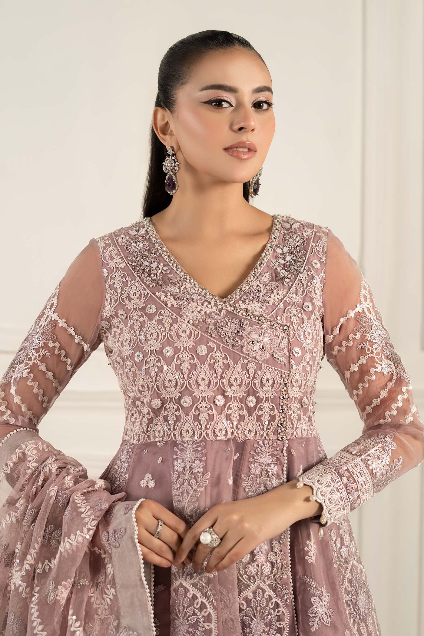 3 Piece Embroidered Organza Suit | SF-EF25-44