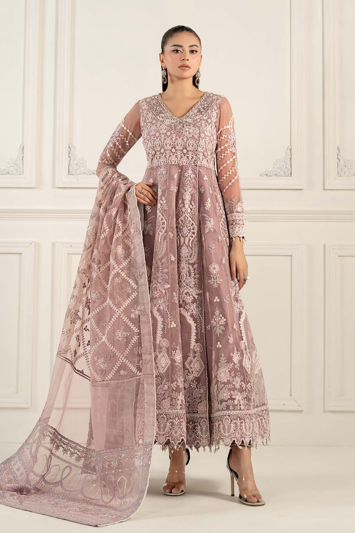 3 Piece Embroidered Organza Suit | SF-EF25-44