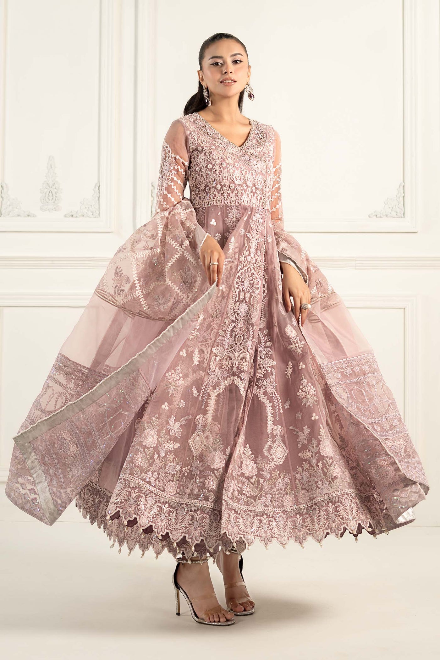 3 Piece Embroidered Organza Suit | SF-EF25-44