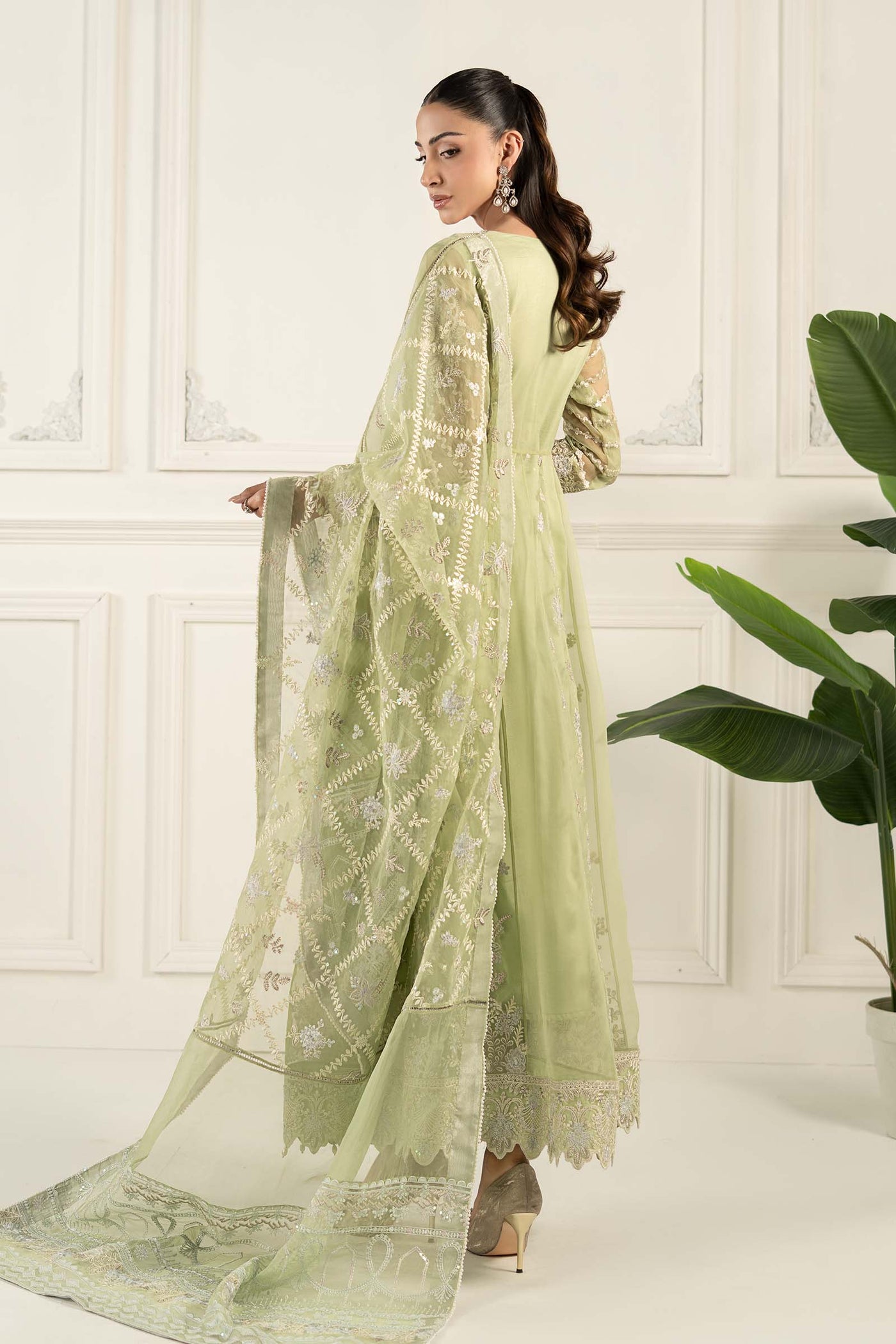 3 Piece Embroidered Organza Suit | SF-EF25-44